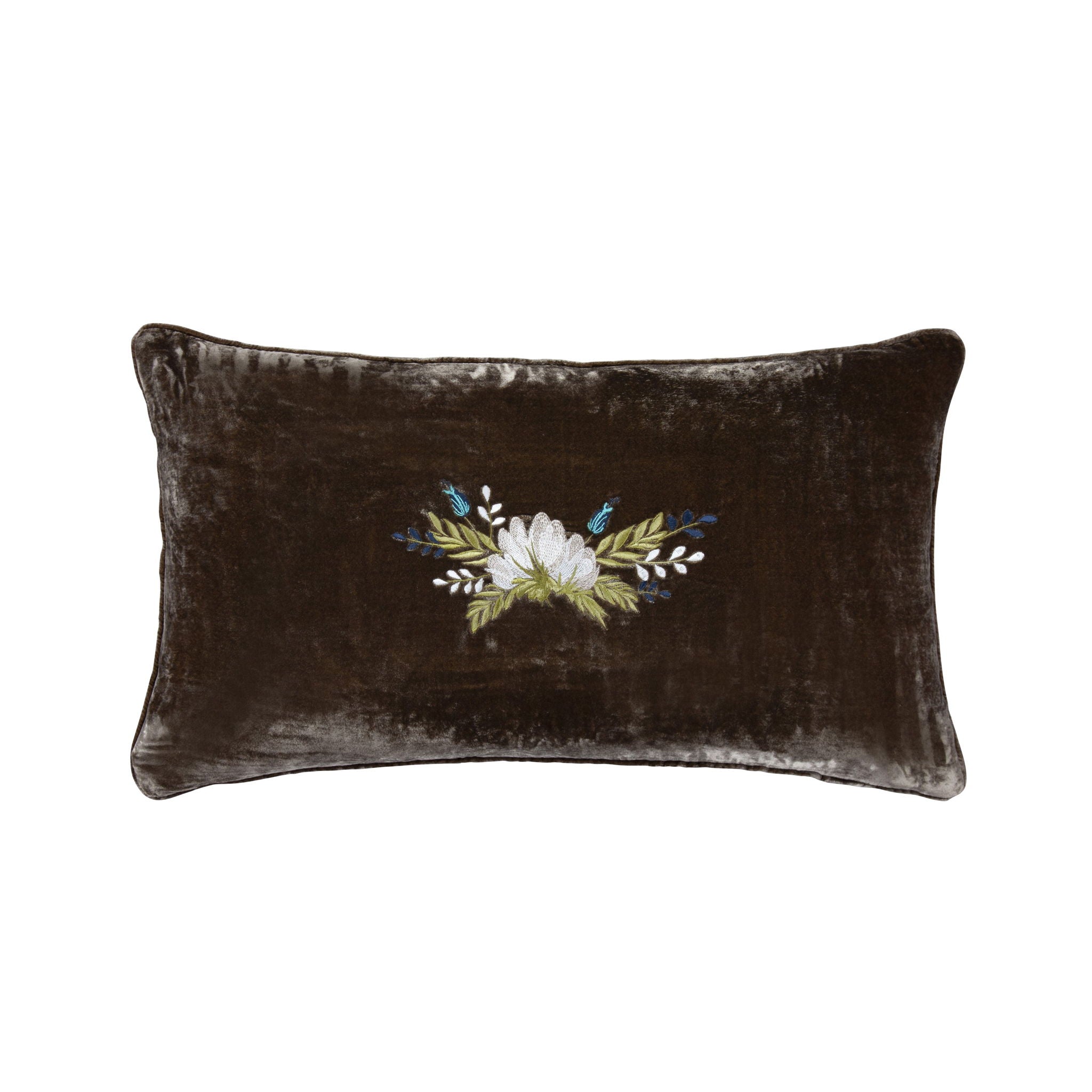 Stella - Faux Silk Velvet Body Pillow - Green Ochre