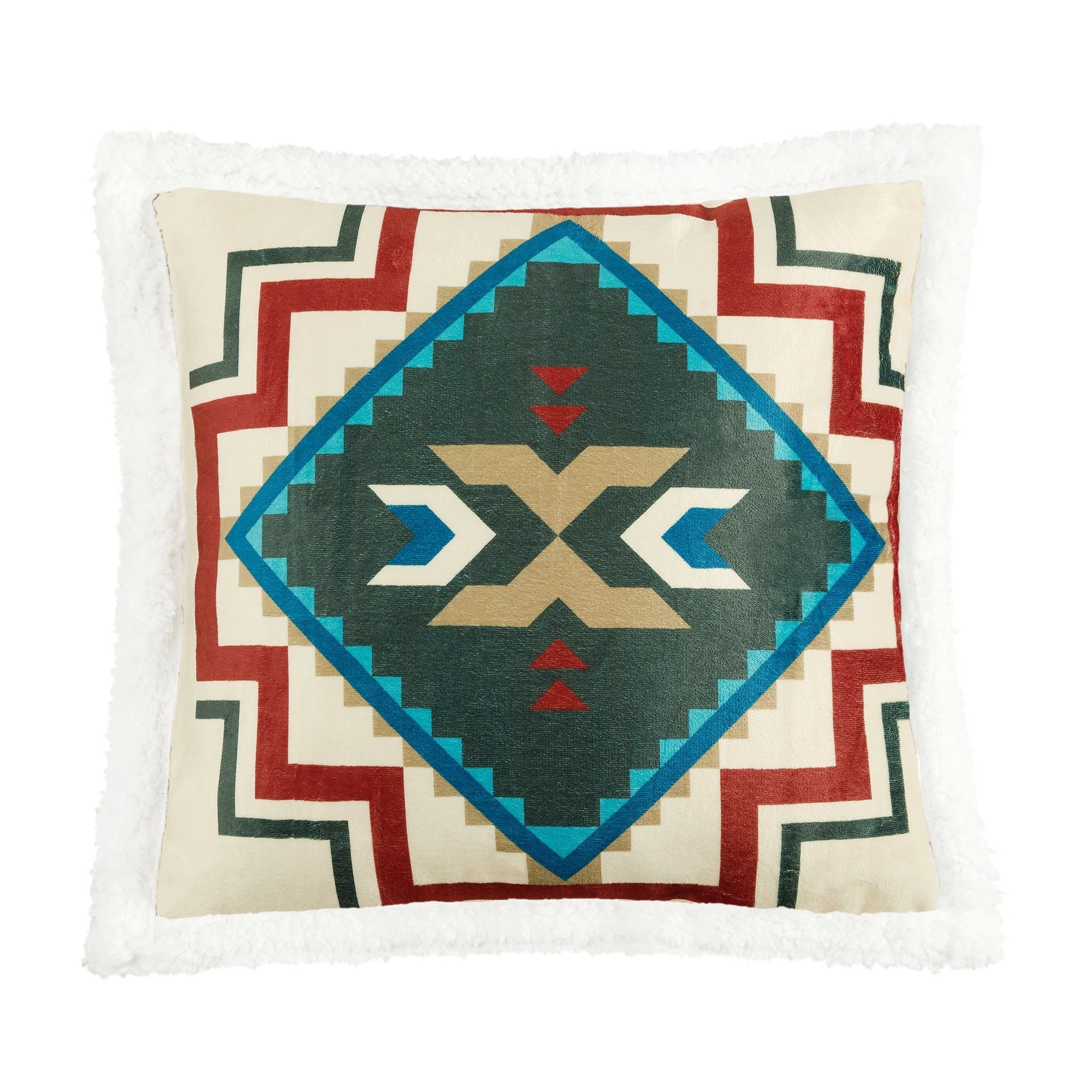Campfire - Spirit Valley Campfire Sherpa Pillow 6 Per Carton - Multi Color