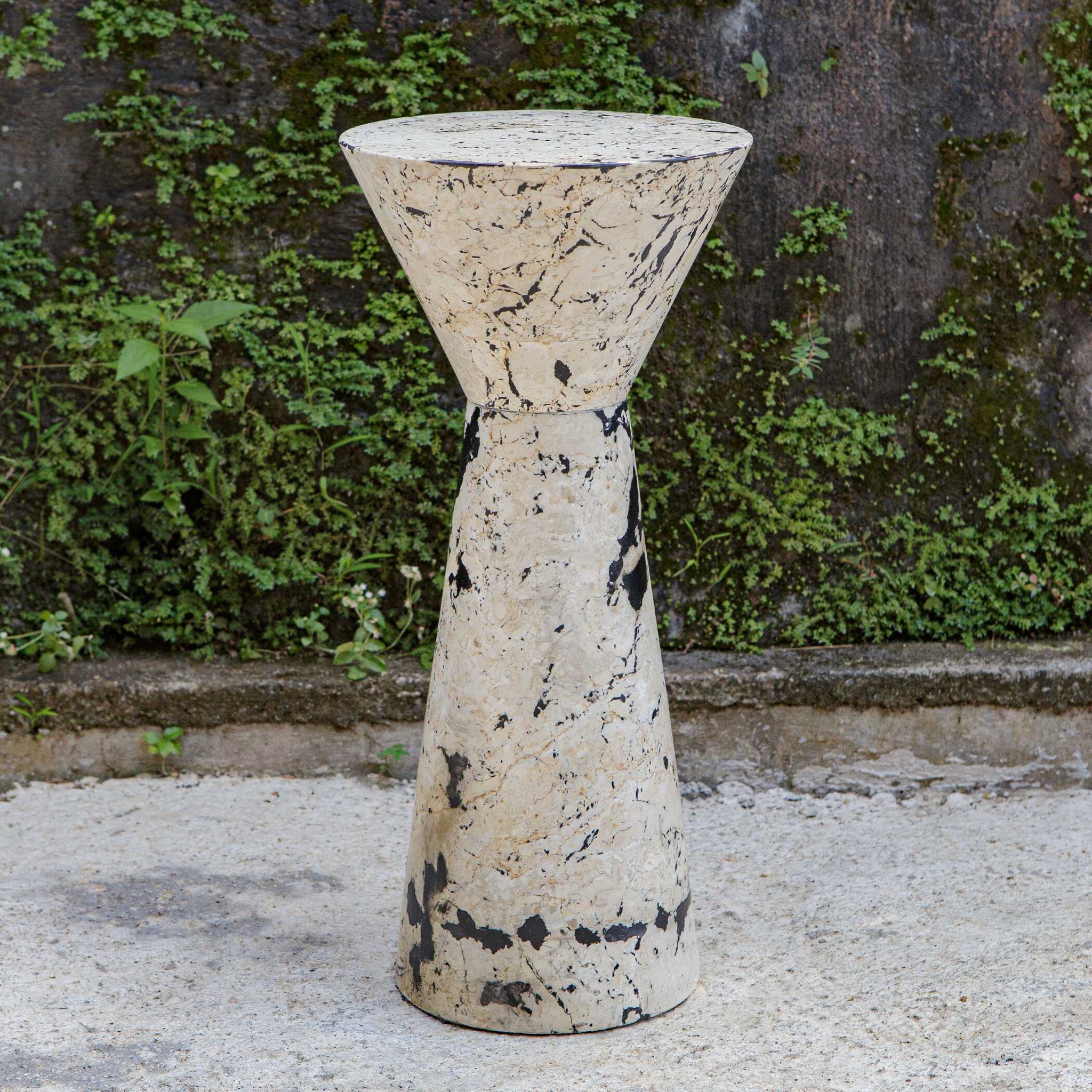 Lenora - Stone Drink Table - Black