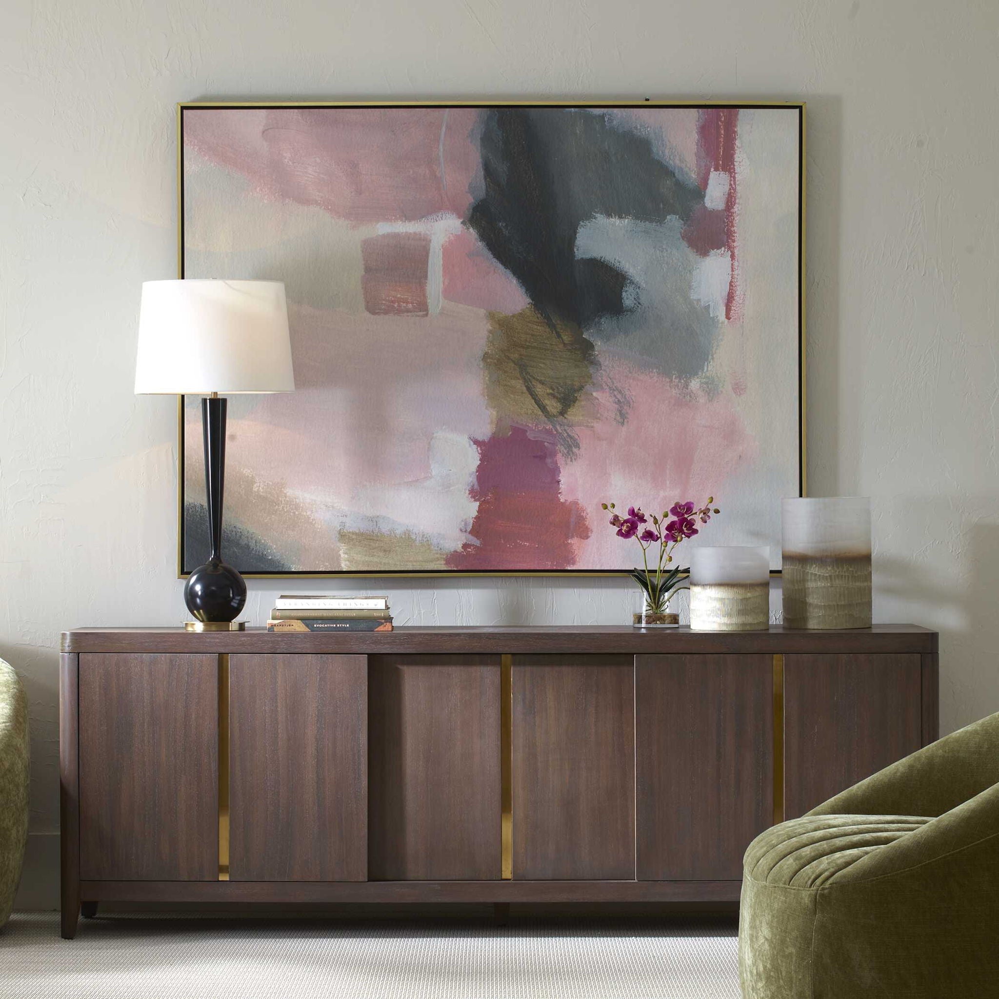 Process - Framed Abstract Art - Black / Gold / Gray / Green / Pink / Purple / White
