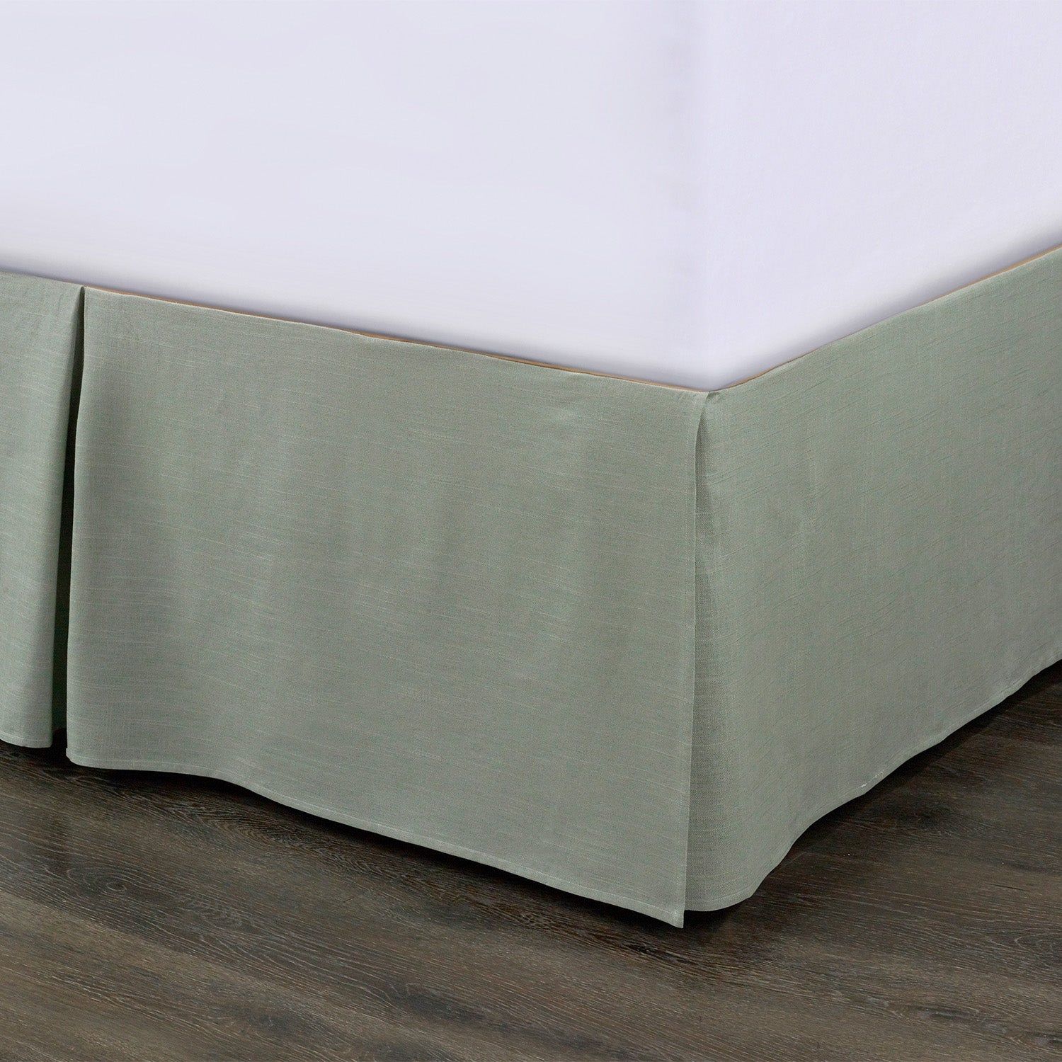 Hera - King Washed Linen Tailored Bed Skirt - Sage