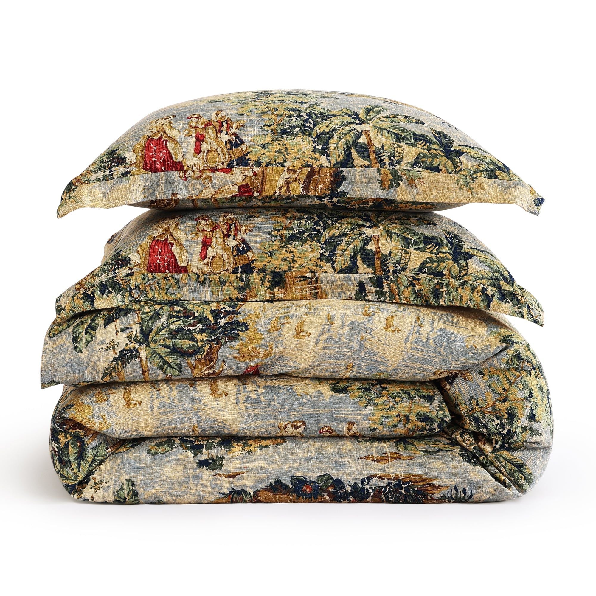 Provence - King Washed Linen Comforter Set (Set of 3) - Multi Color