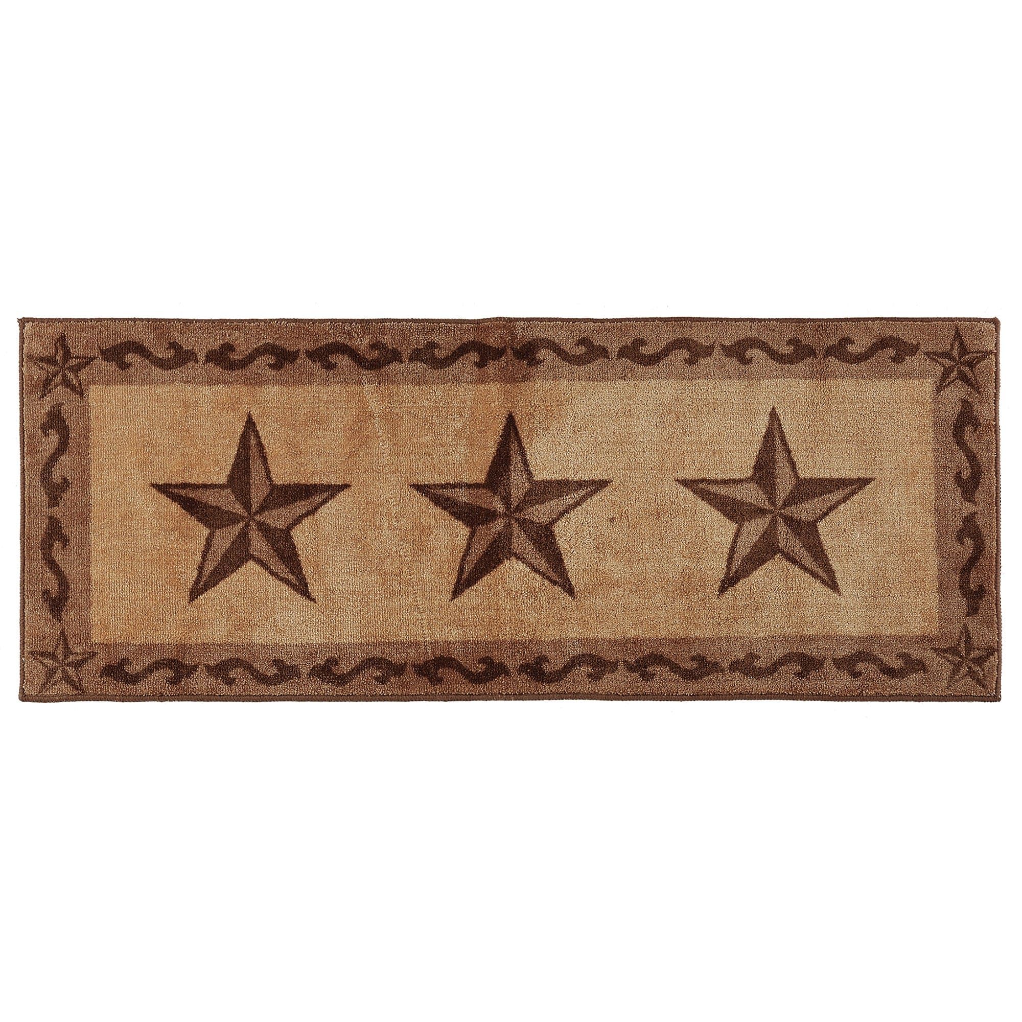 Rustic Star - 3-Star Scroll Motif Rug 2 Per Carton - Chocolate