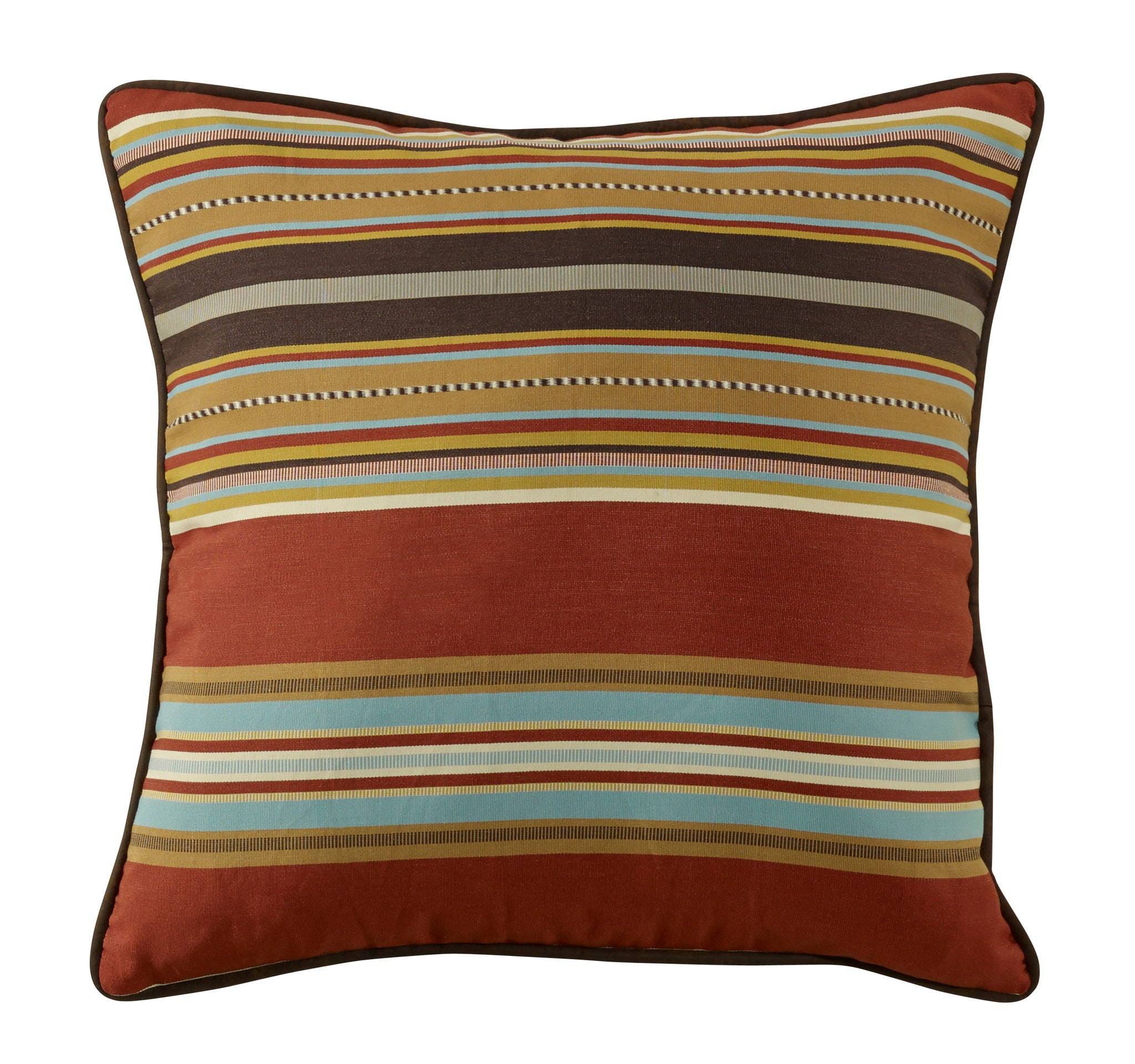 Calhoun - Striped Reversible Euro Sham - Red / Brown