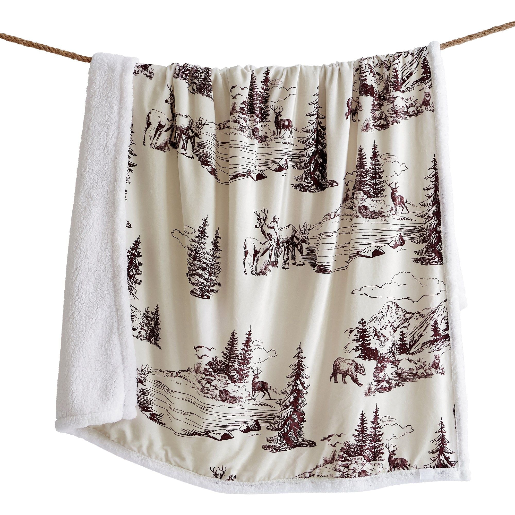 Campfire - White Pine Campfire Sherpa Throw 6 Per Carton - Tan
