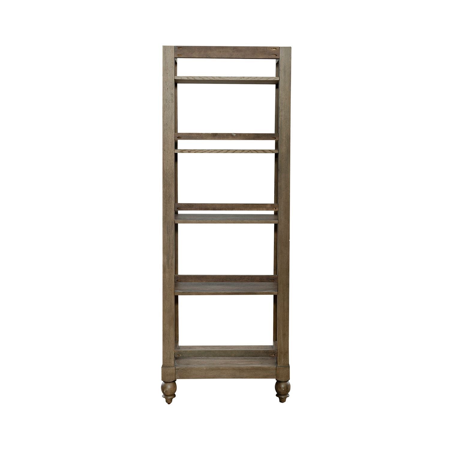 Americana Farmhouse - Wood Leaning Pier Bookcase - Dusty Taupe