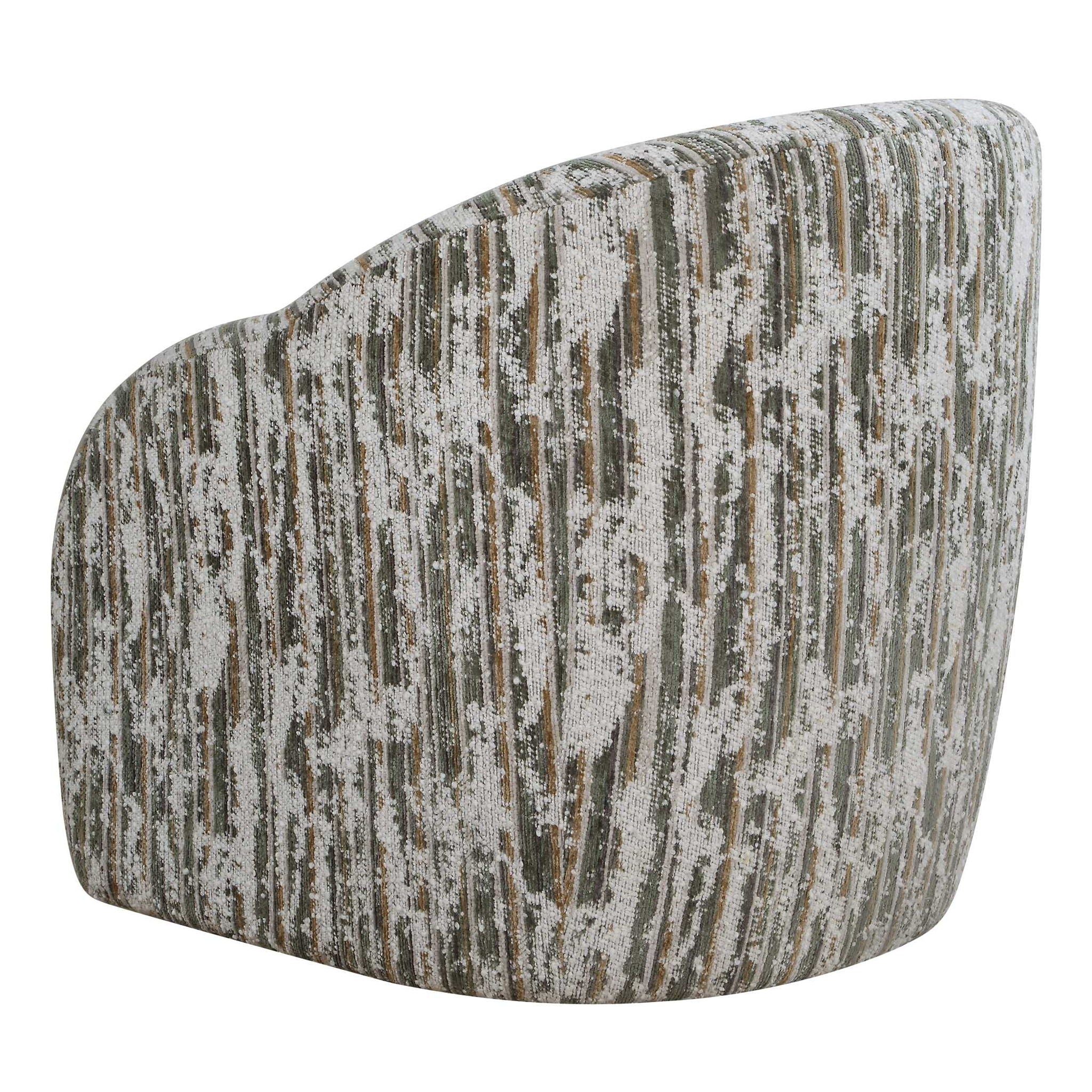 Mari - Boucle Swivel Chair - Green / White