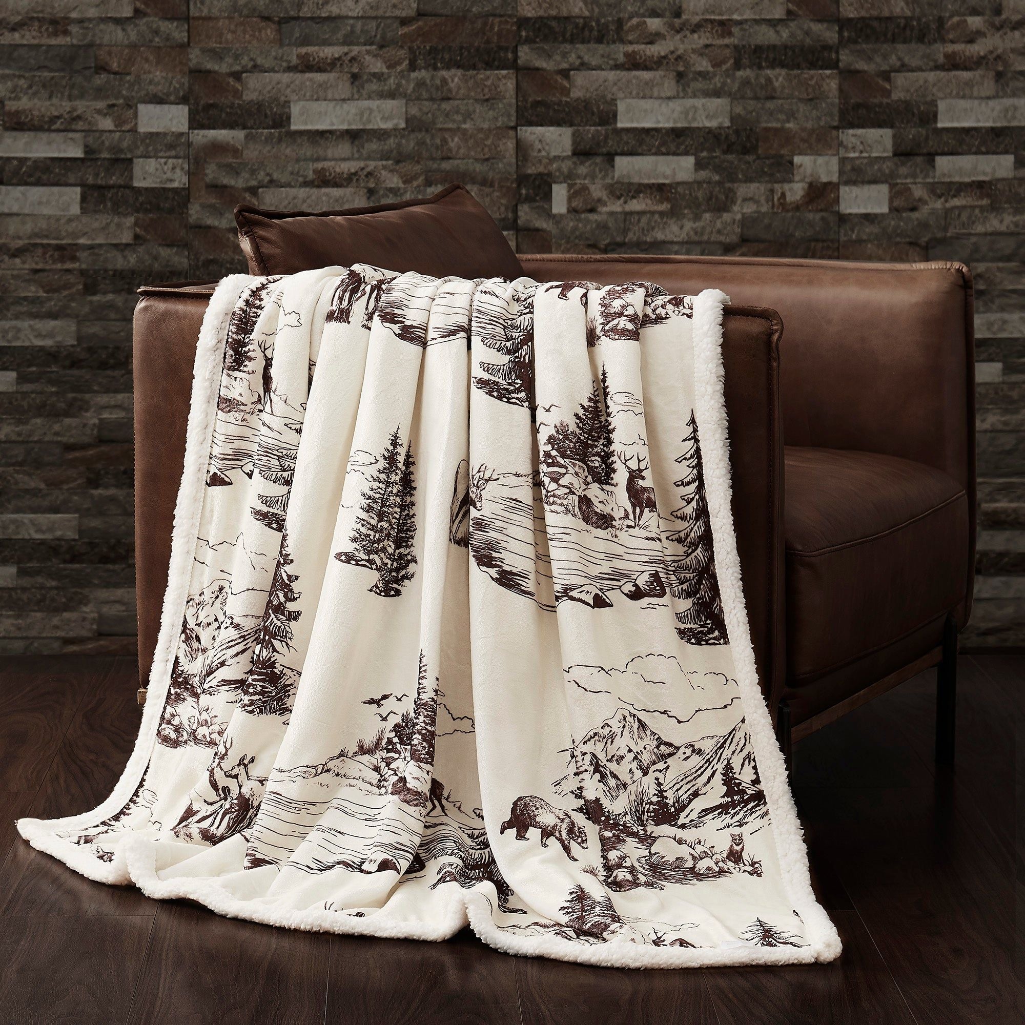 Campfire - White Pine Campfire Sherpa Throw 6 Per Carton - Tan