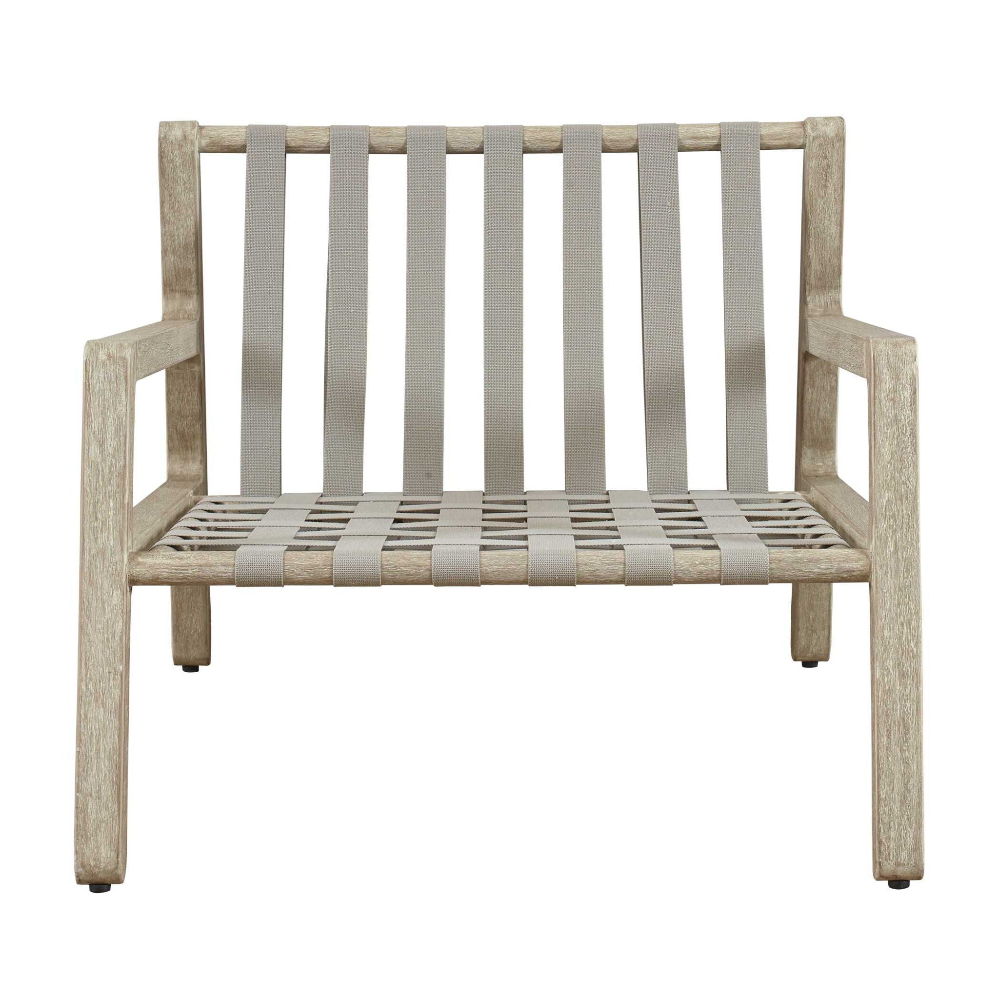Strapped - Outdoor Lounge Chair - Light Brown / Pearl Silver
