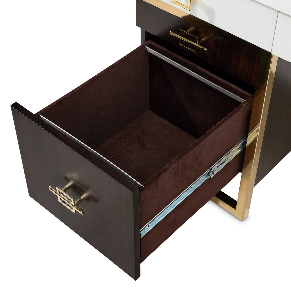 Belmont Place - Desk - White / Dark Brown