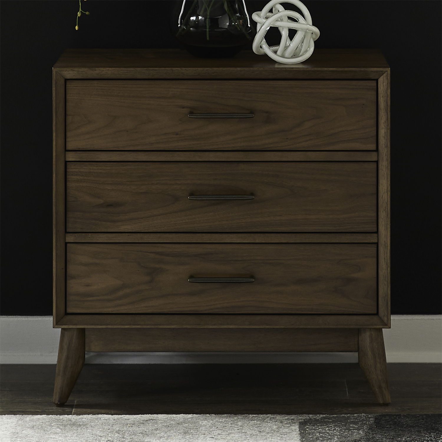 Century Modern - Nightstand With Charging Station - Walnut