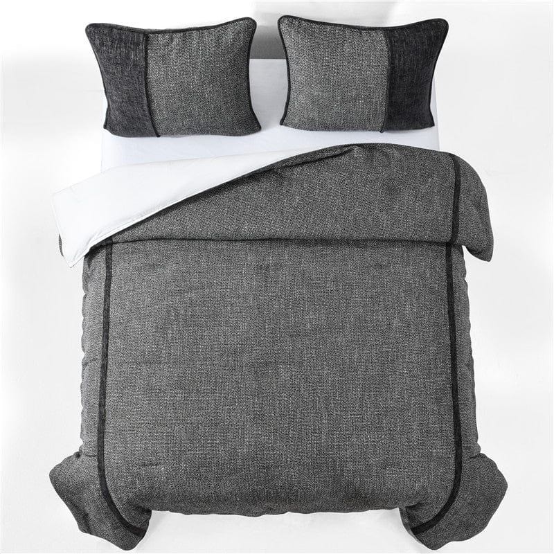 Hamilton - Twin Tweed Comforter Set (Set of 3) - Gray