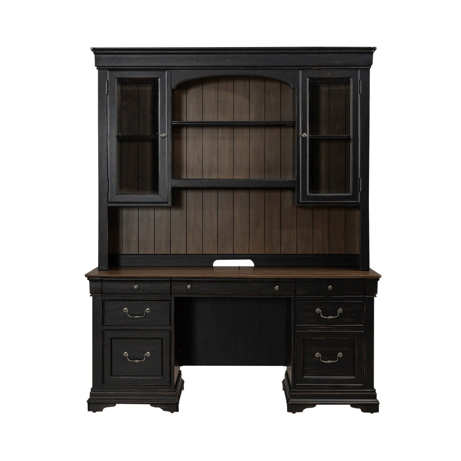 Meritage - Credenza & Hutch - Aged Charcoal