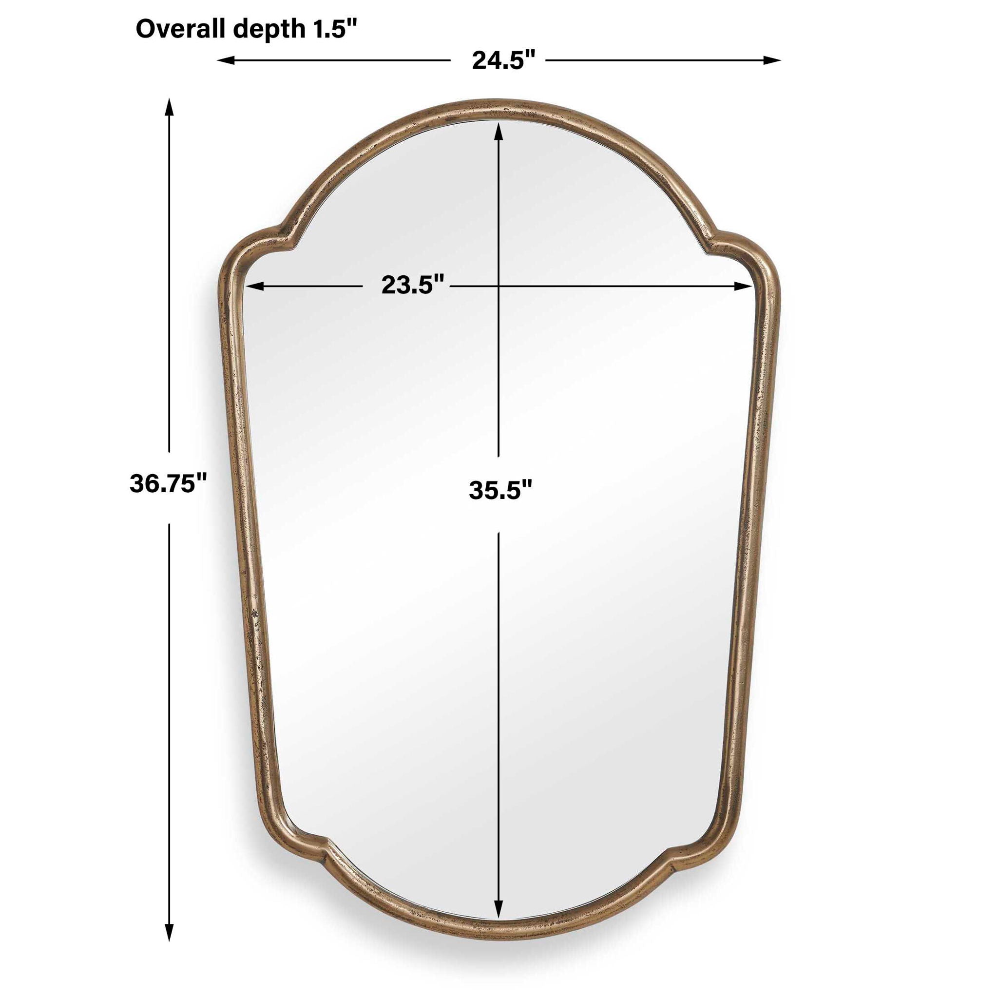 Naomi - Mirror - Antique Brass
