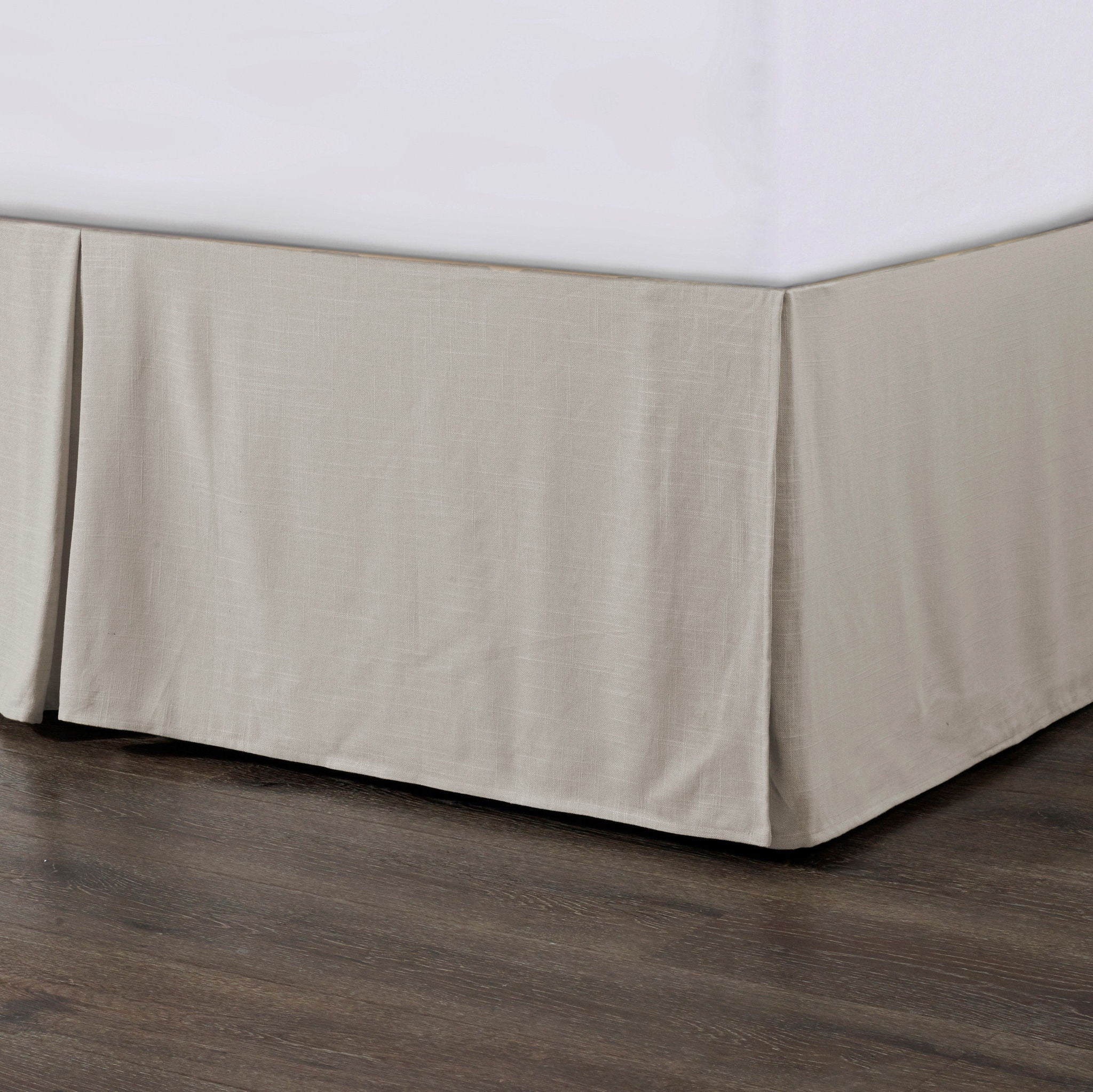 Hera - Queen Washed Linen Tailored Bed Skirt - Light Tan