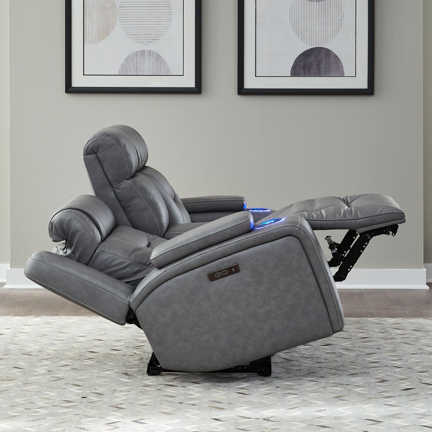 Chapman - Loveseat With Console P2 & ZG - Aline Blue Gray