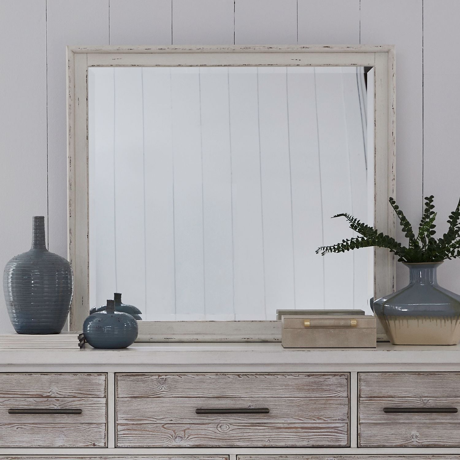 Backroads - Landscape Mirror - Weathered White