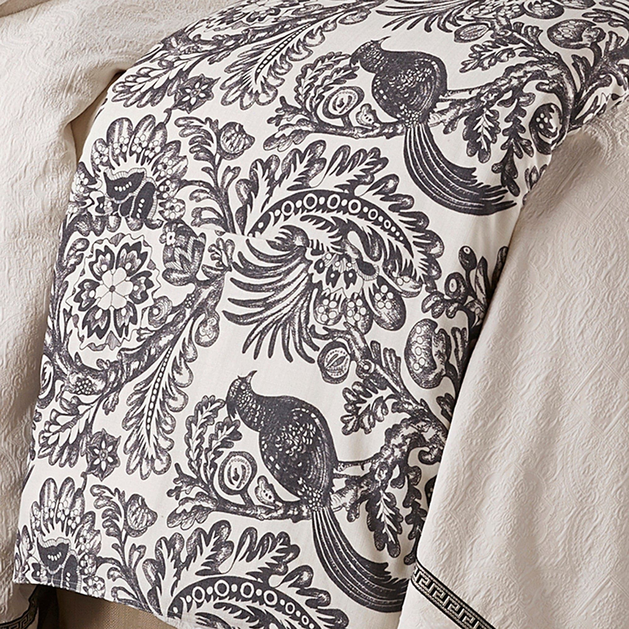 Augusta Toile - Queen Duvet Cover - White / Black