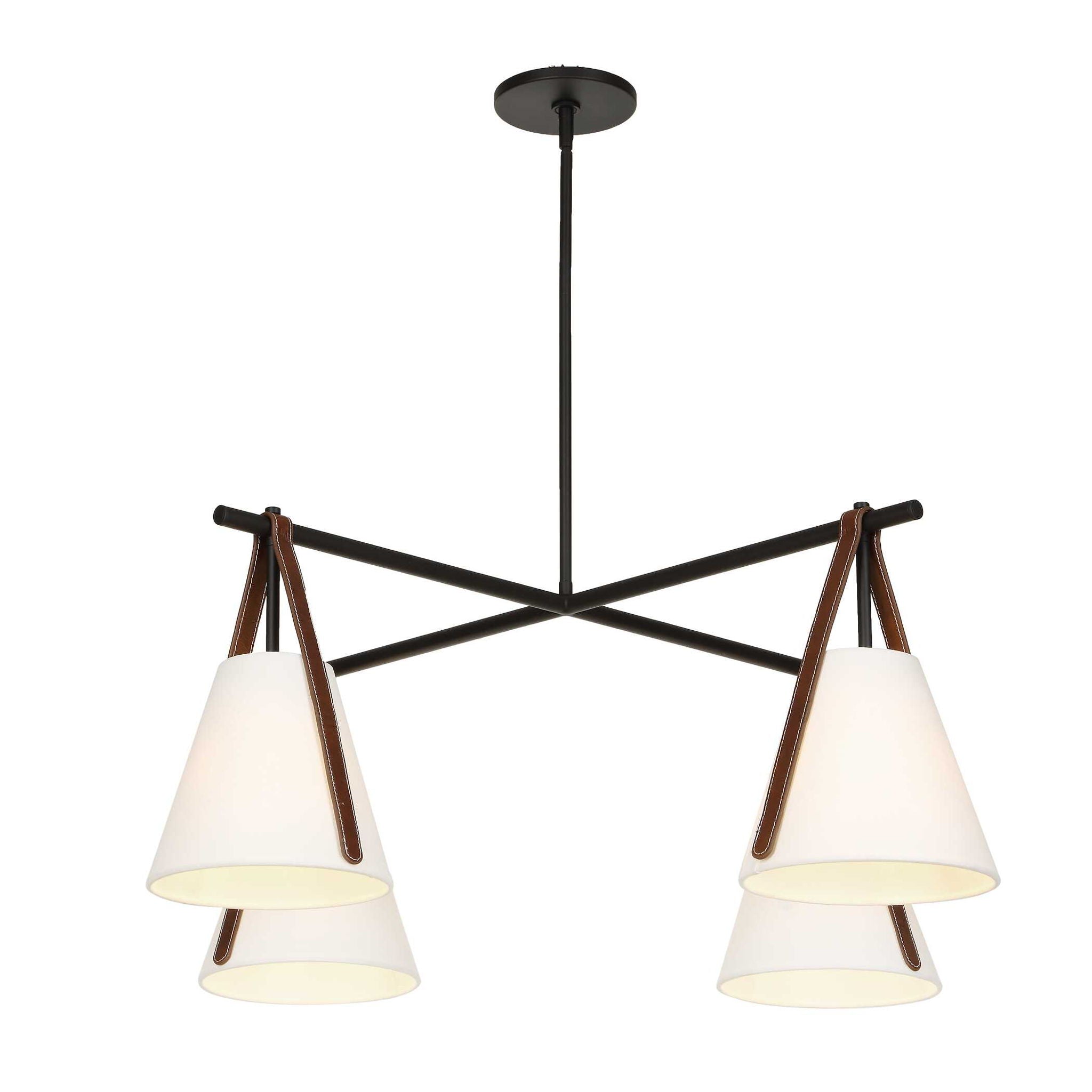 Reins - Accent Straps 4 Light Chandelier - Black