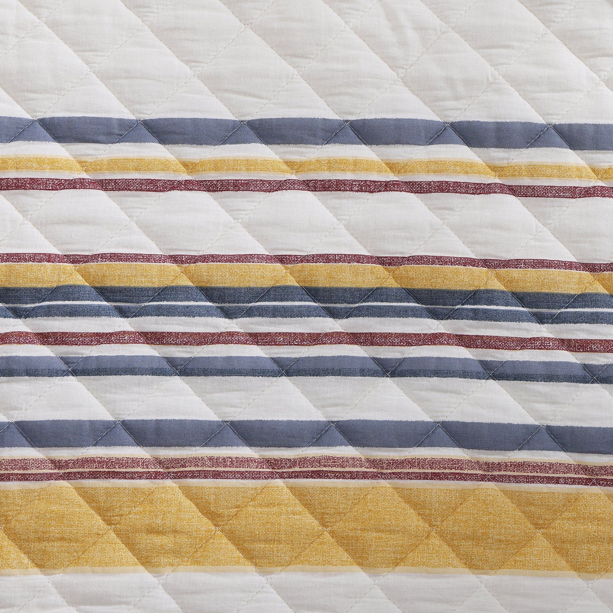Mystic Stripe - Twin Cotton Gauze Quilt Set (Set of 2) - Merlot