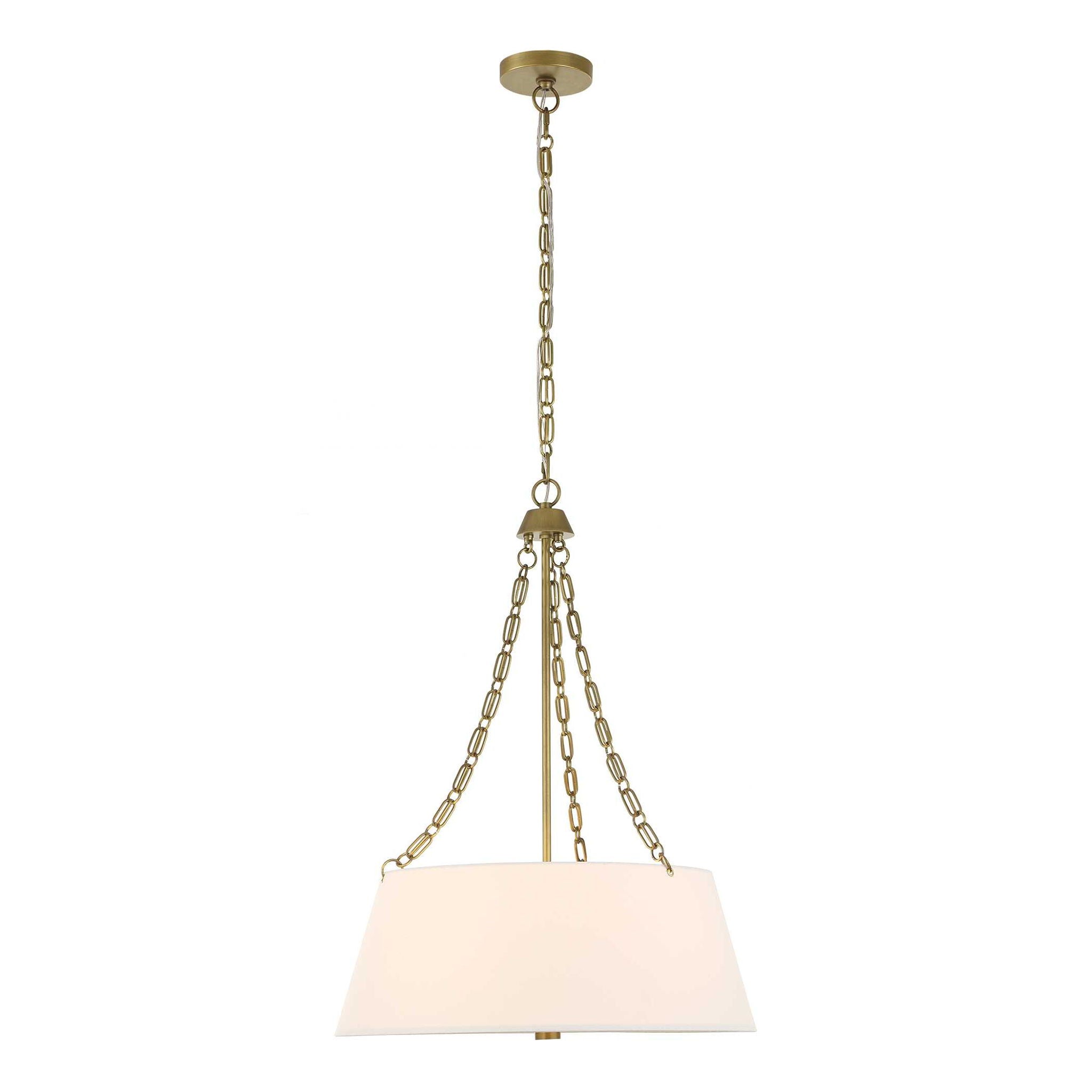 Andalucia - 4 Light Drum Pendant - Gold / White