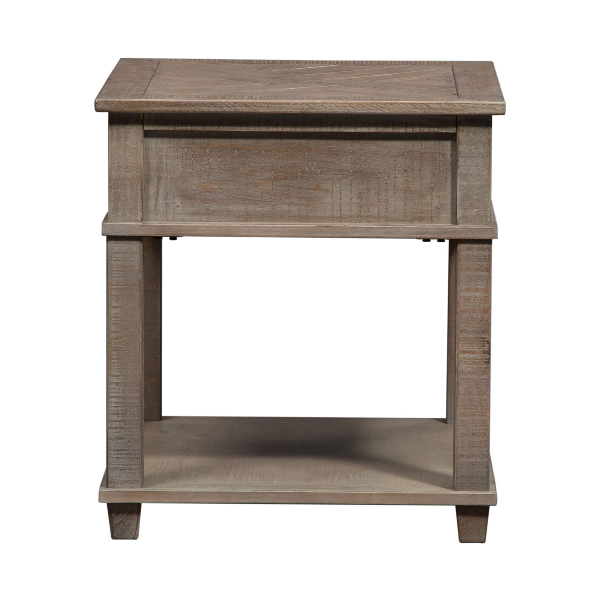 Parkland Falls - Rectangular End Table - Weathered Taupe