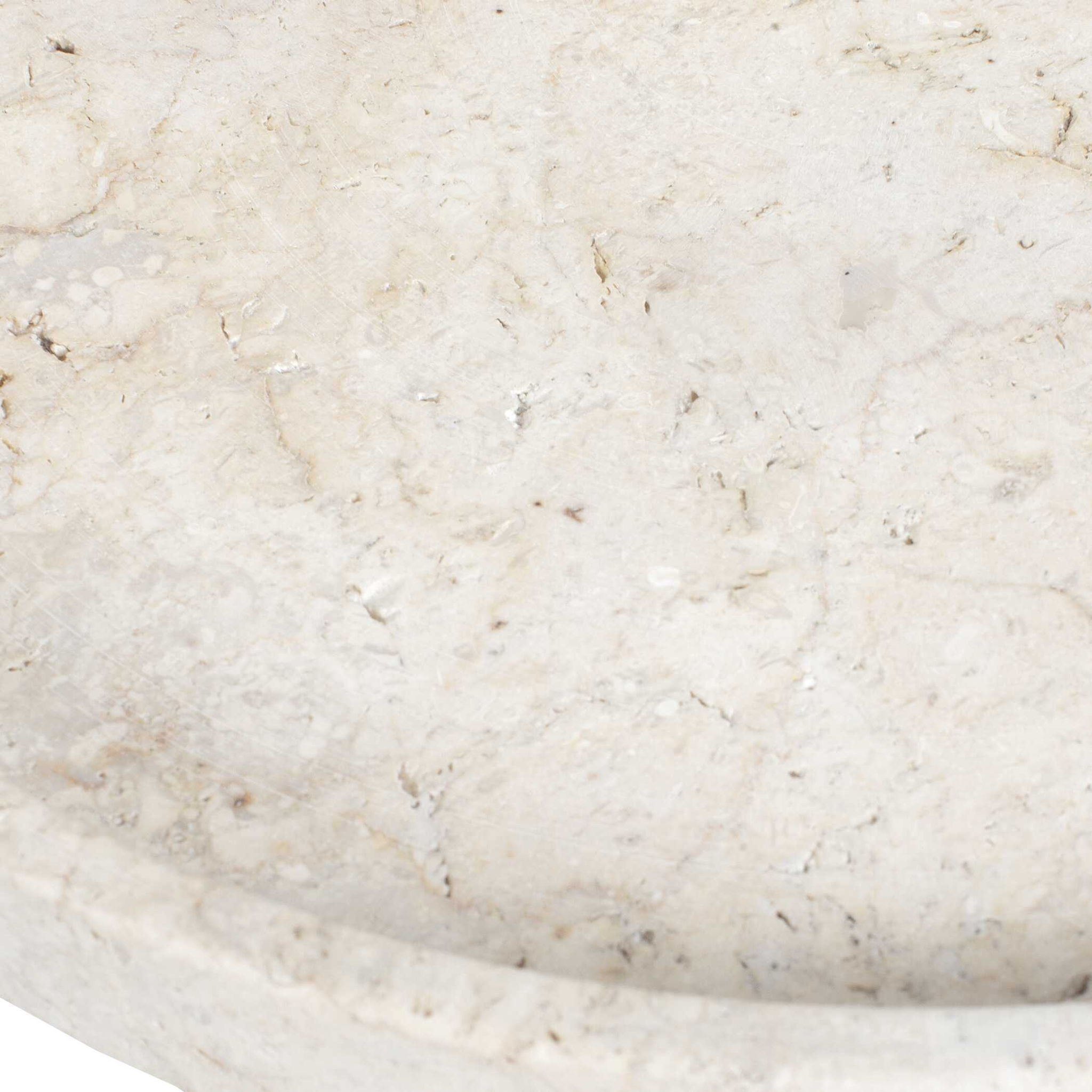 Travessa - Outdoor Round Stone Tray - White