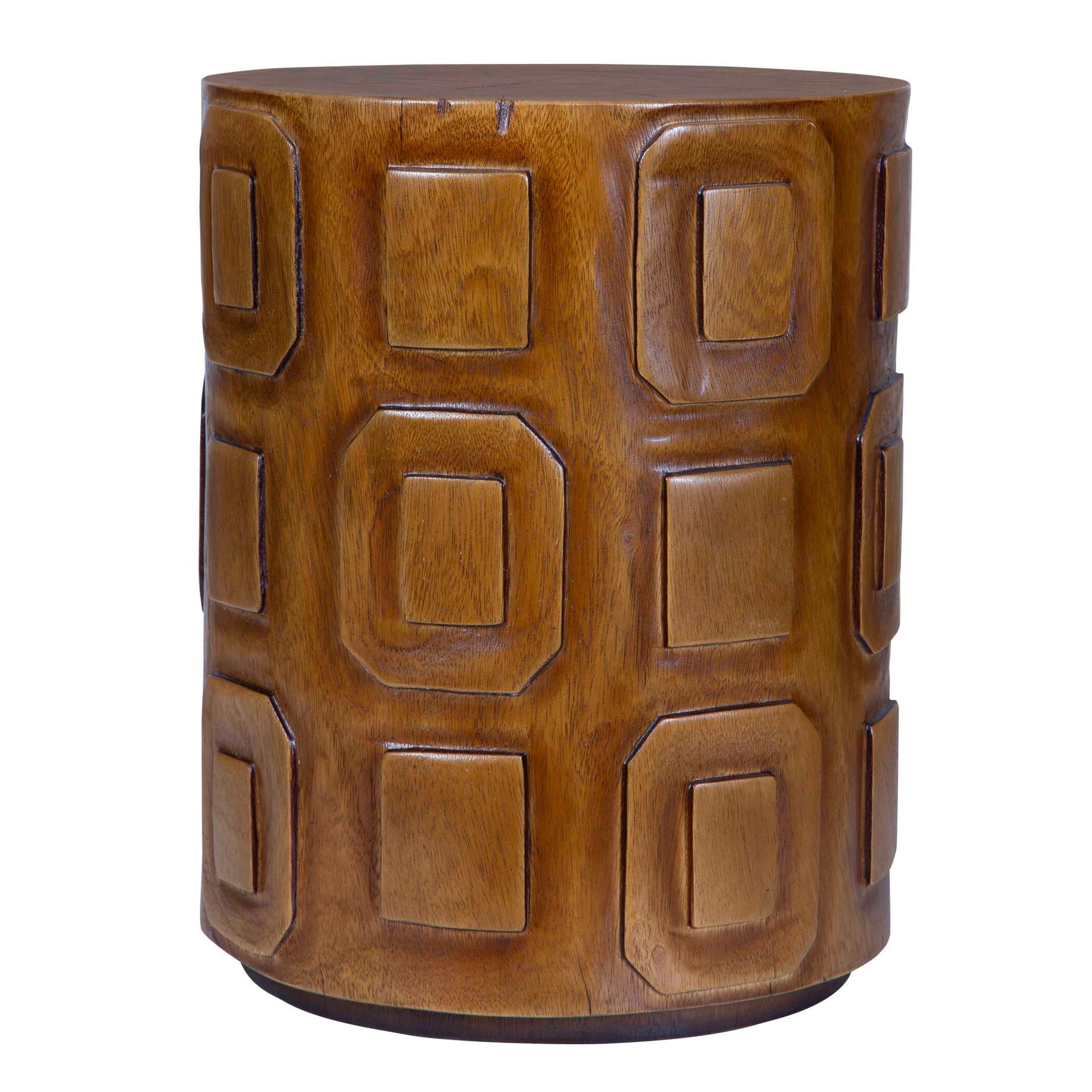 Alson - Geometric Accent Table - Dark Brown