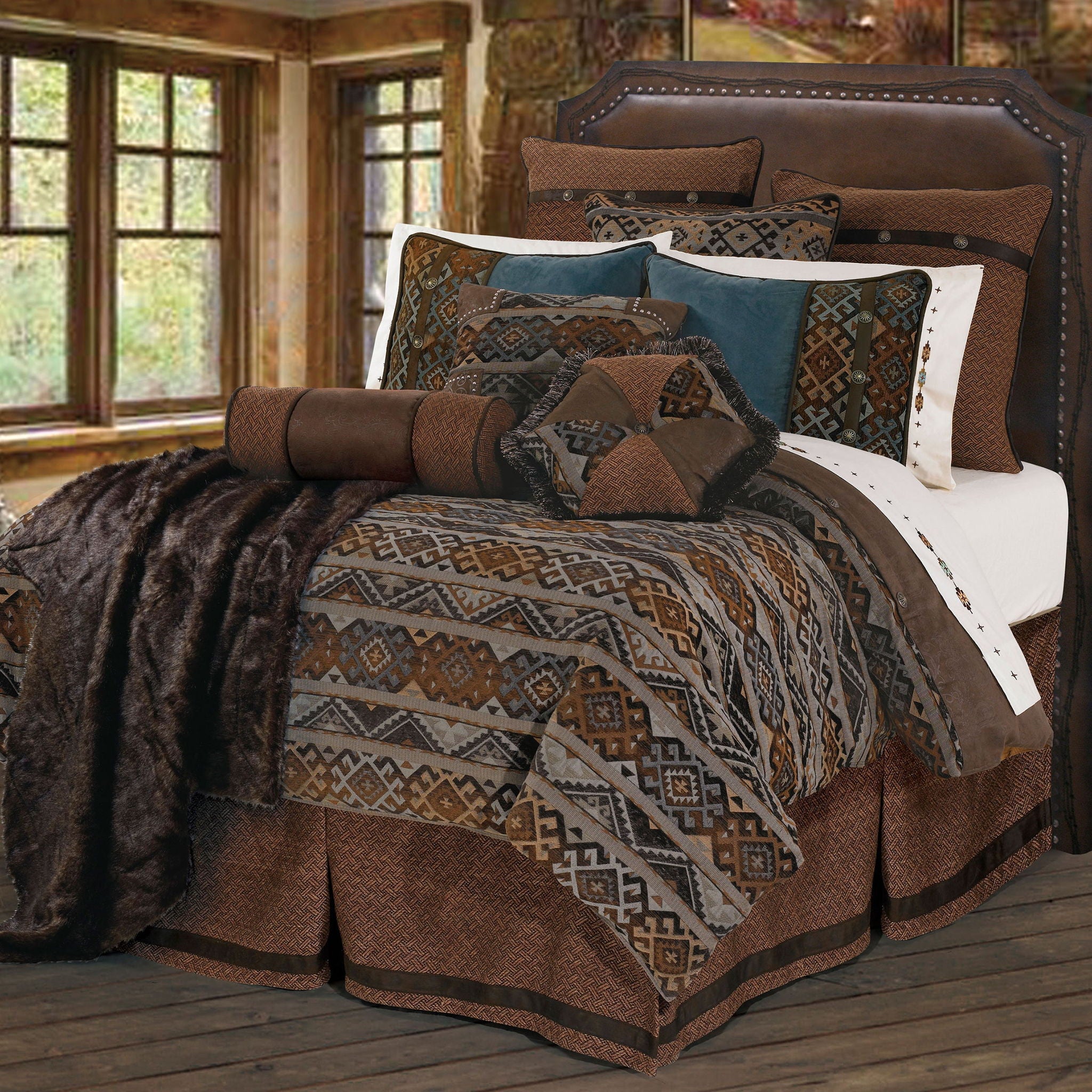 Rio Grande - Full Duvet Cover Set (Set of 7) - Brown