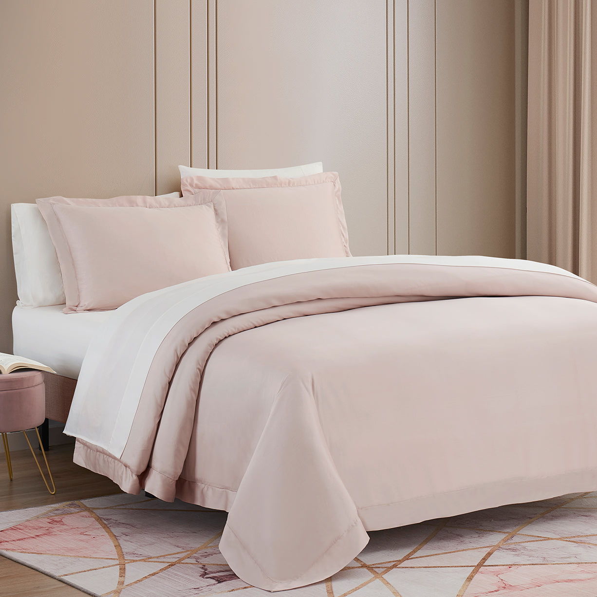 Lyocell - King Eucalyptus Duvet Cover Set (Set of 3) - Blush