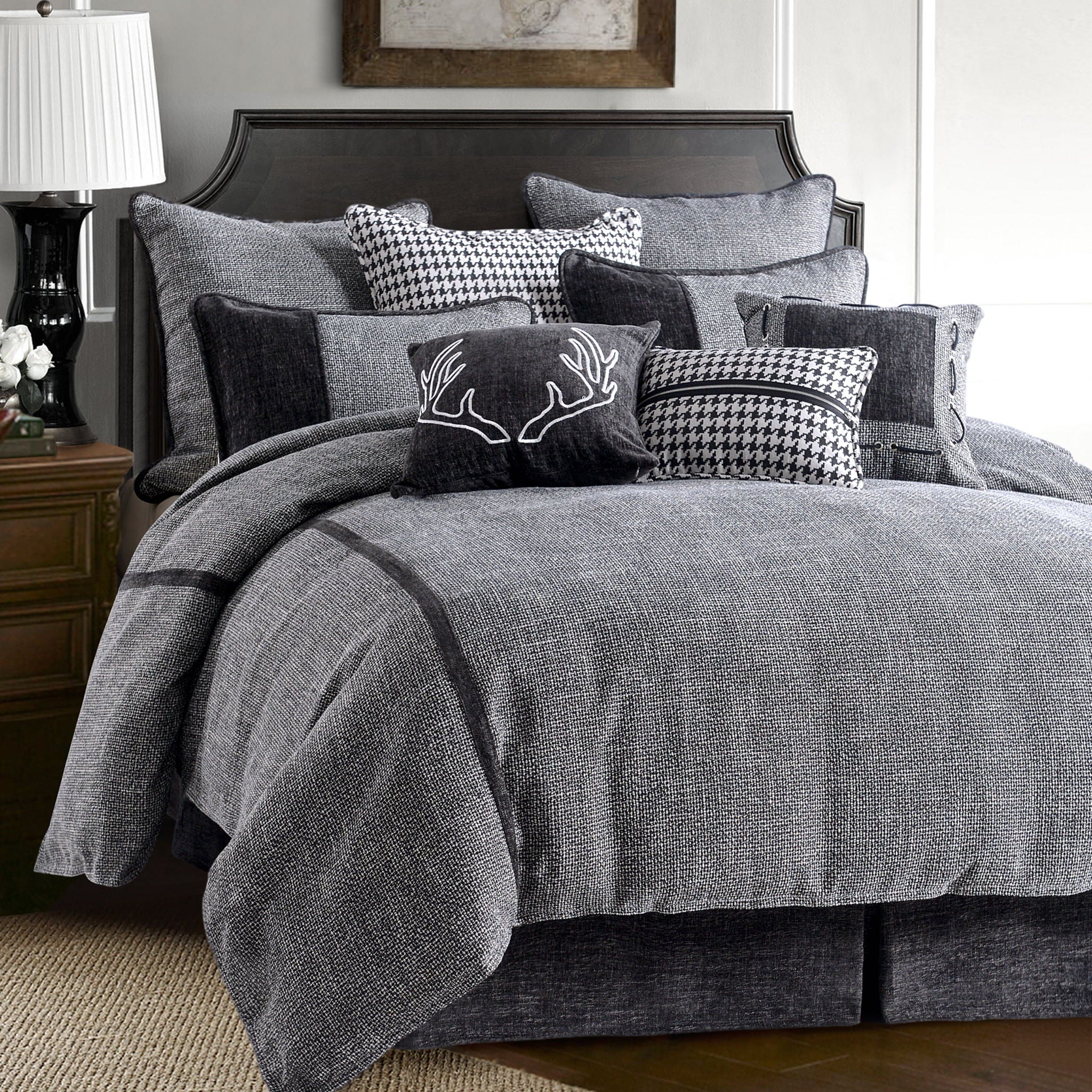 Hamilton - Full Tweed Comforter Set (Set of 4) - Gray