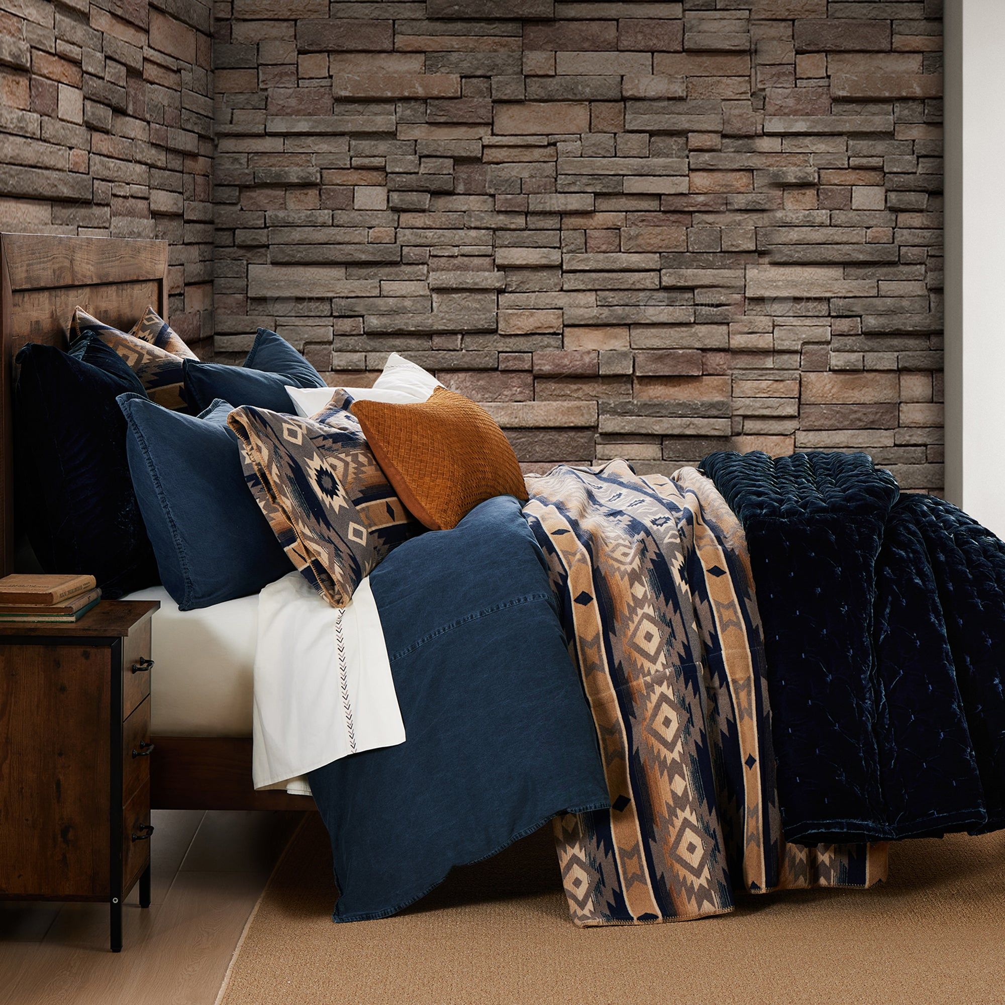 Taos - Wool Blend Throw Blanket - Multi Color