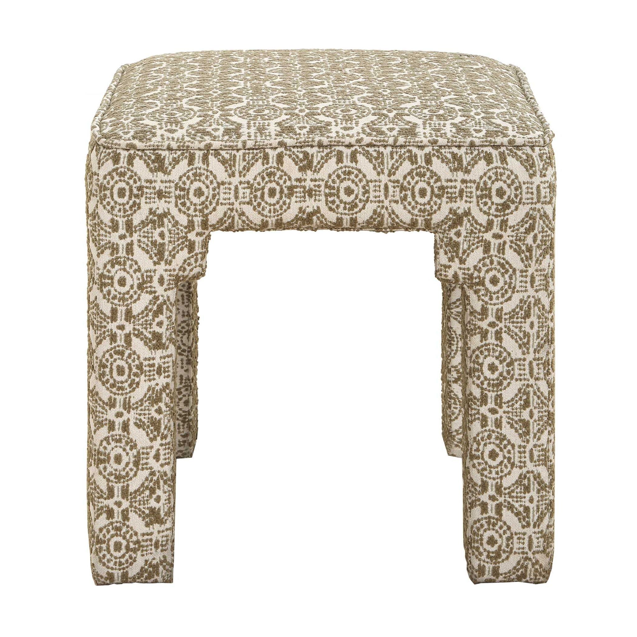 Satoria - Upholstered Small Bench - Green / White
