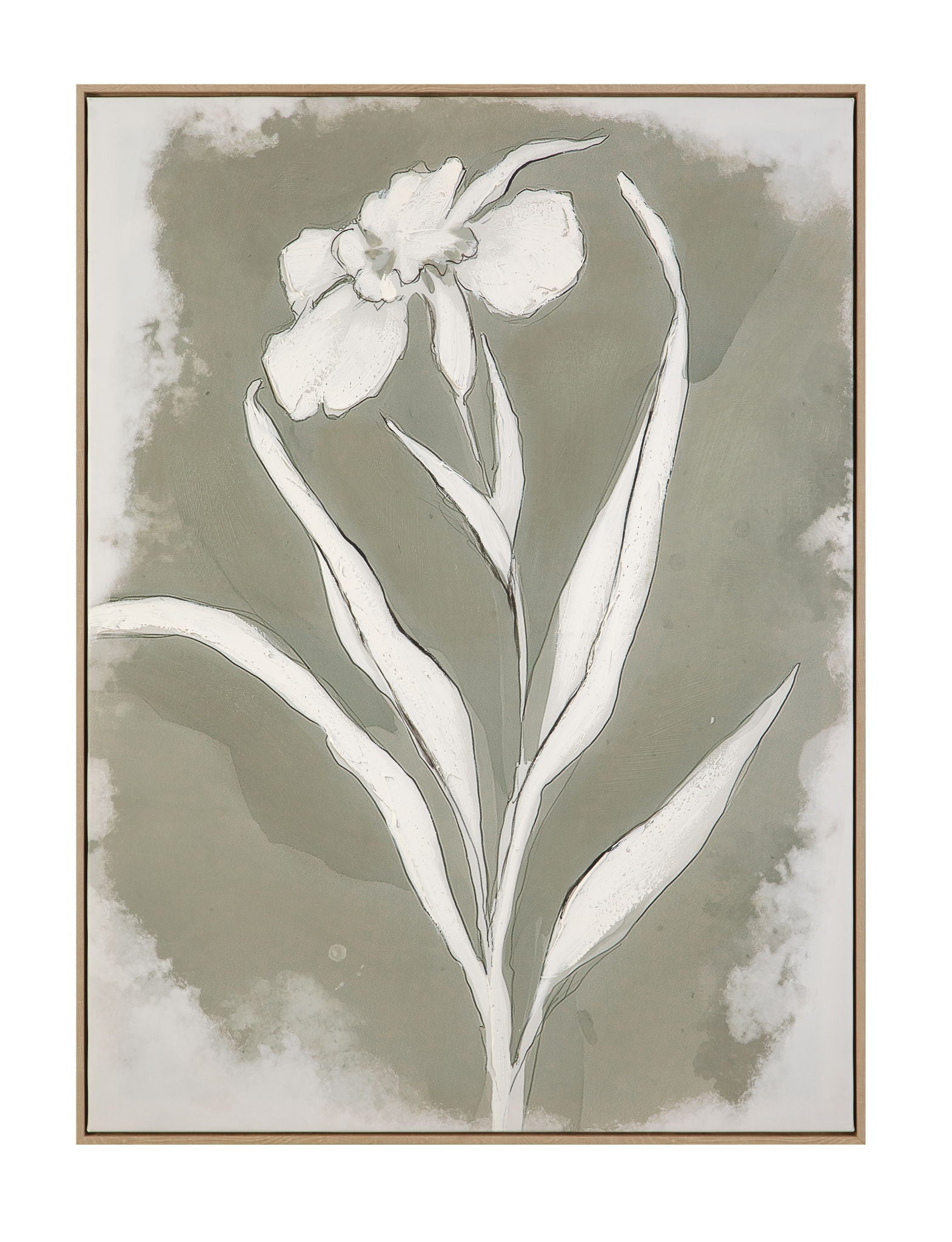 Serene Botanical I Framed Canvas - Beige