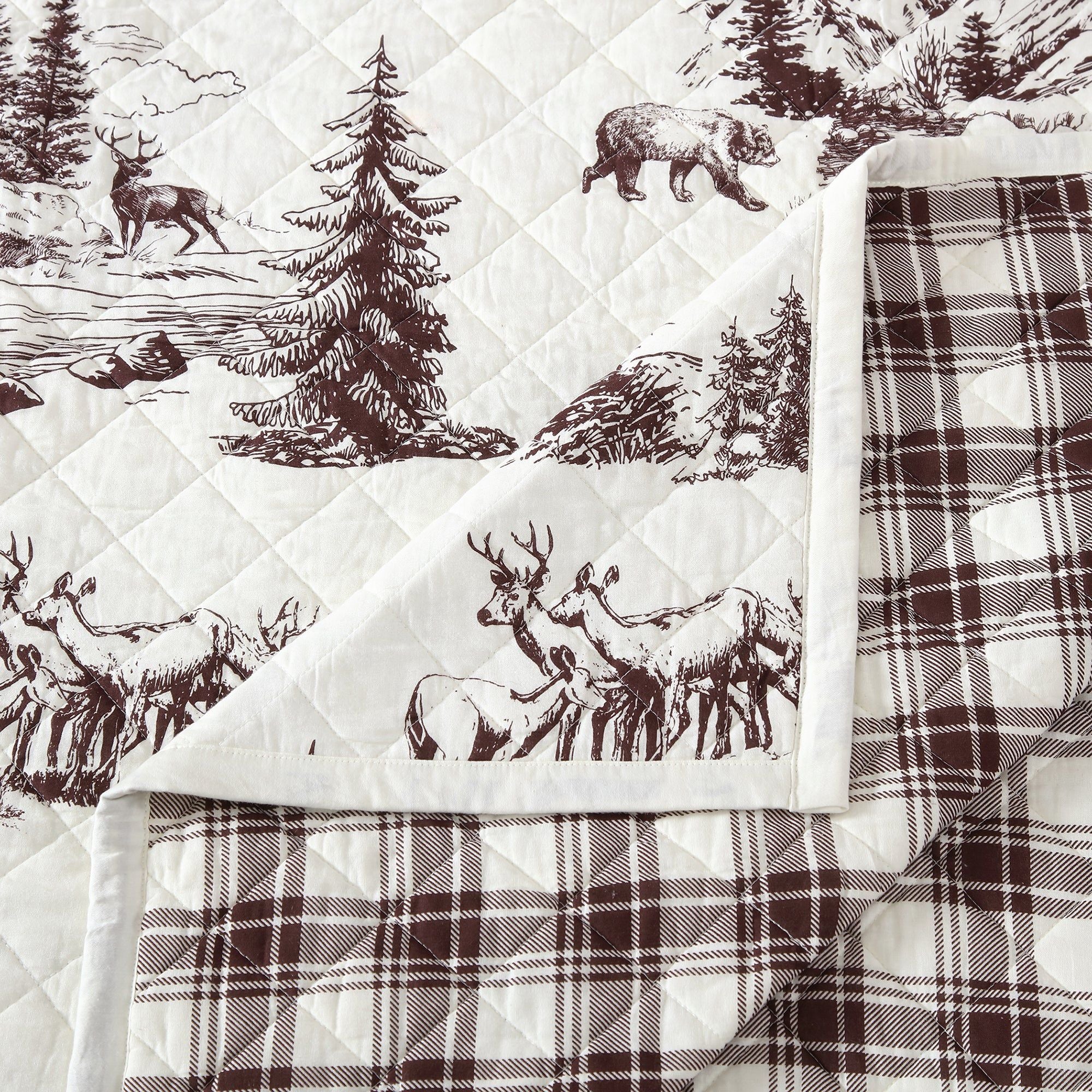 White Pine - King Reversible Quilt Set (Set of 3) - White