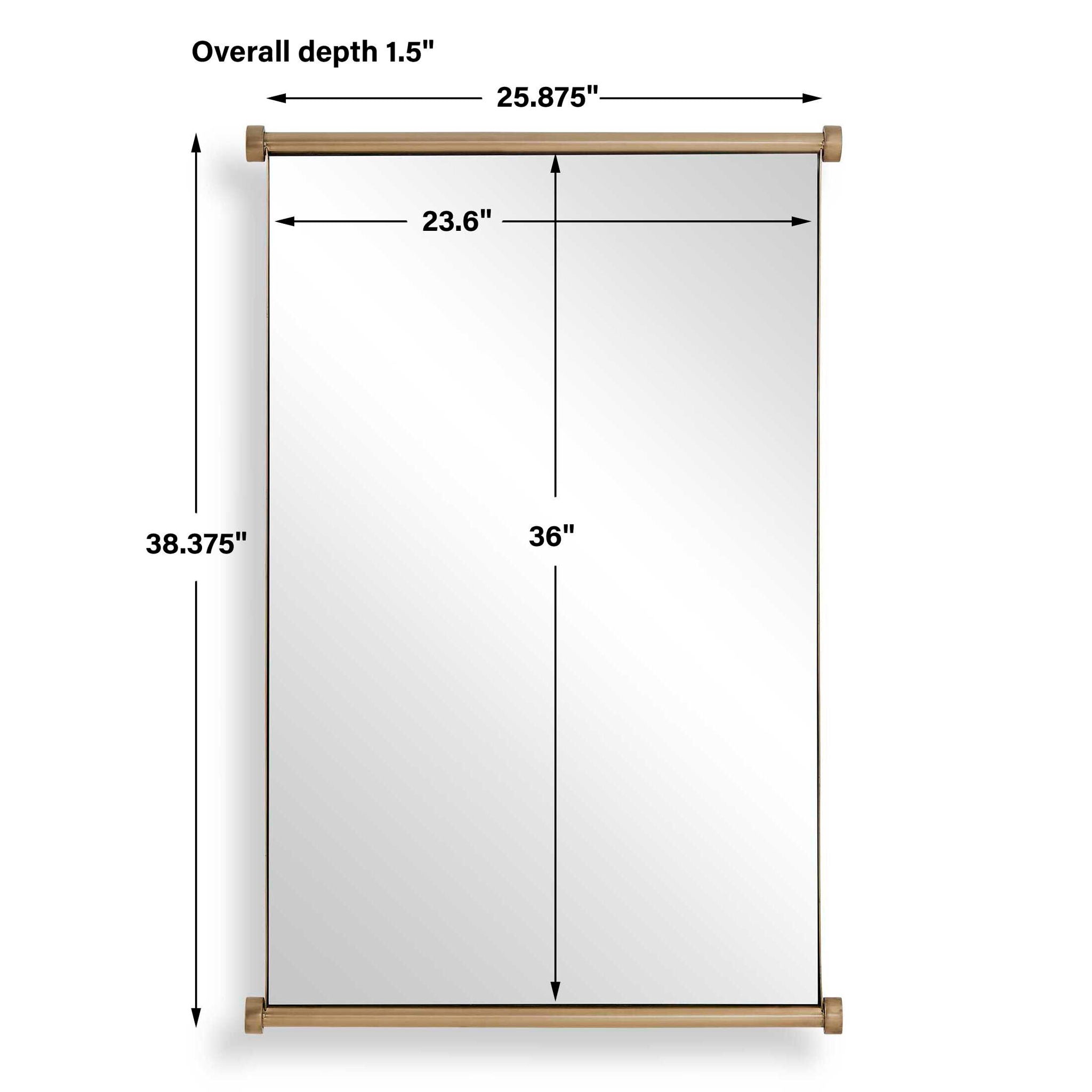 Scroll - Rectangular Mirror - Brass / Gold