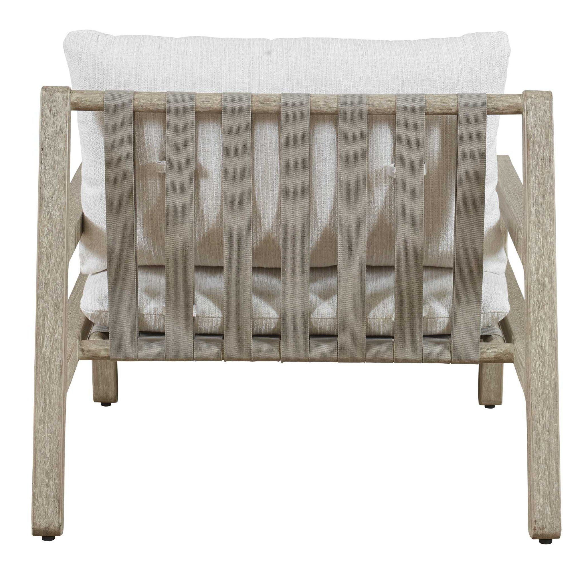 Strapped - Outdoor Lounge Chair - Light Brown / Pearl Silver
