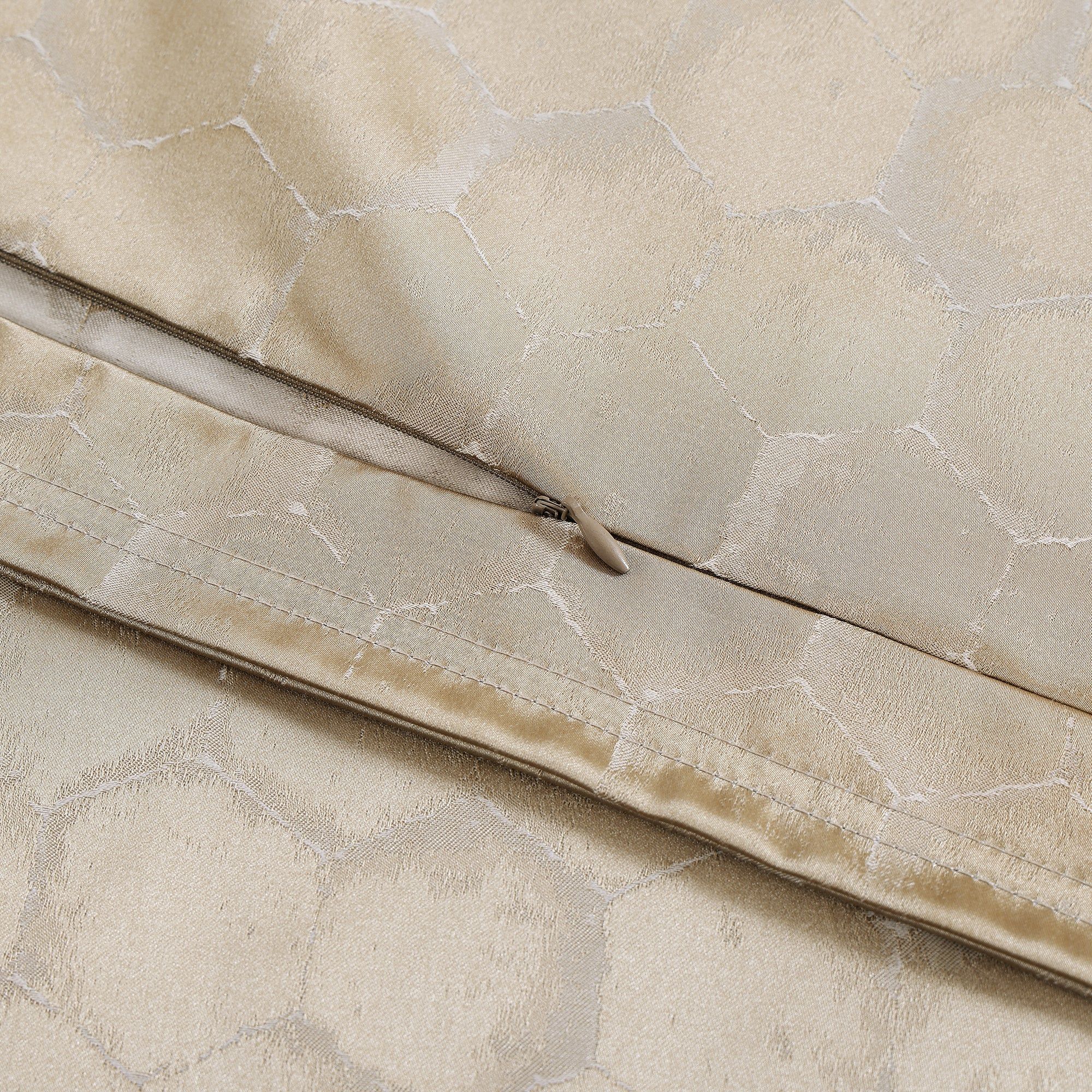 Honeycomb - Queen Jacquard Duvet Cover Set (Set of 3) - Light Gold
