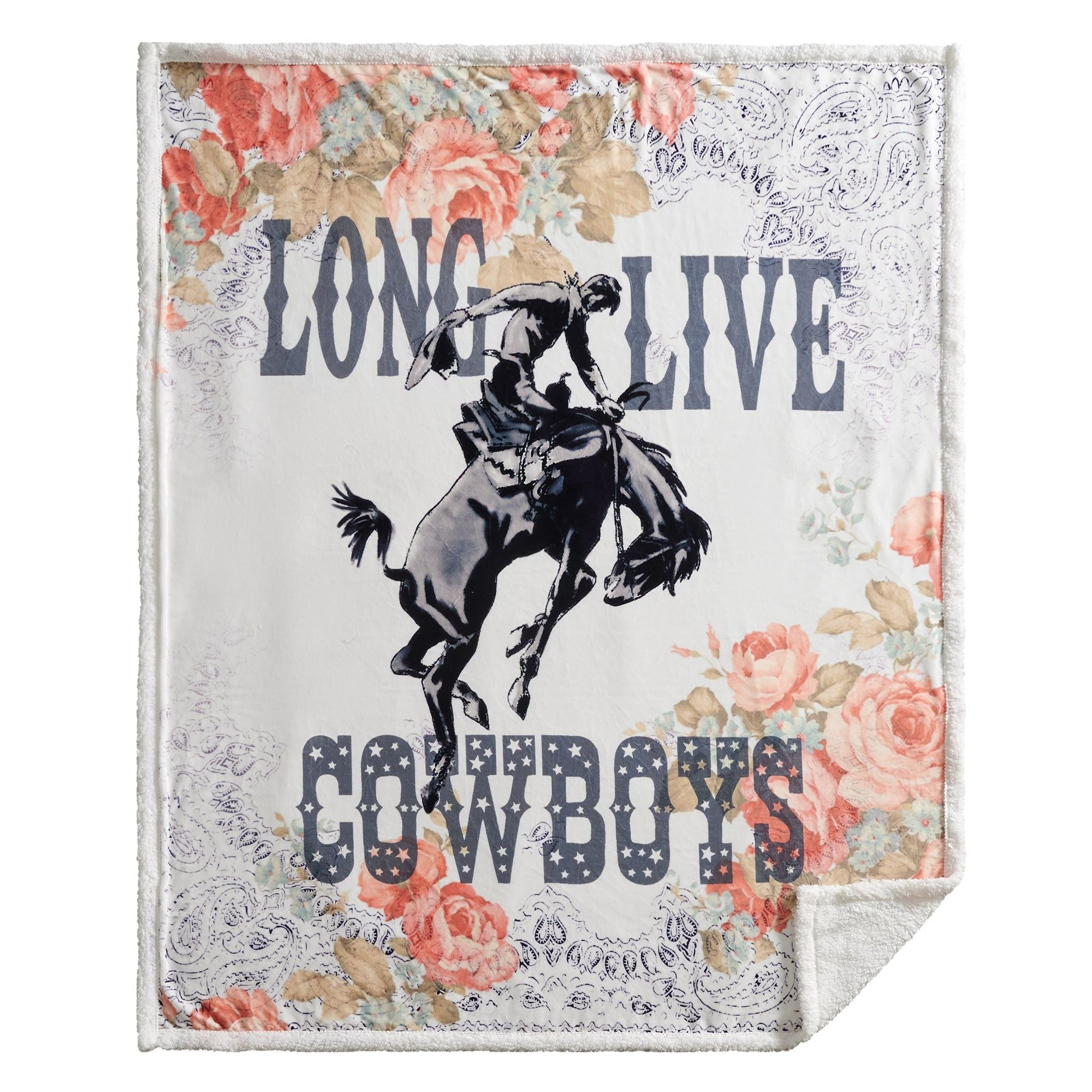 Campfire - Long Live Cowboys Campfire Sherpa Throw - Multi Color