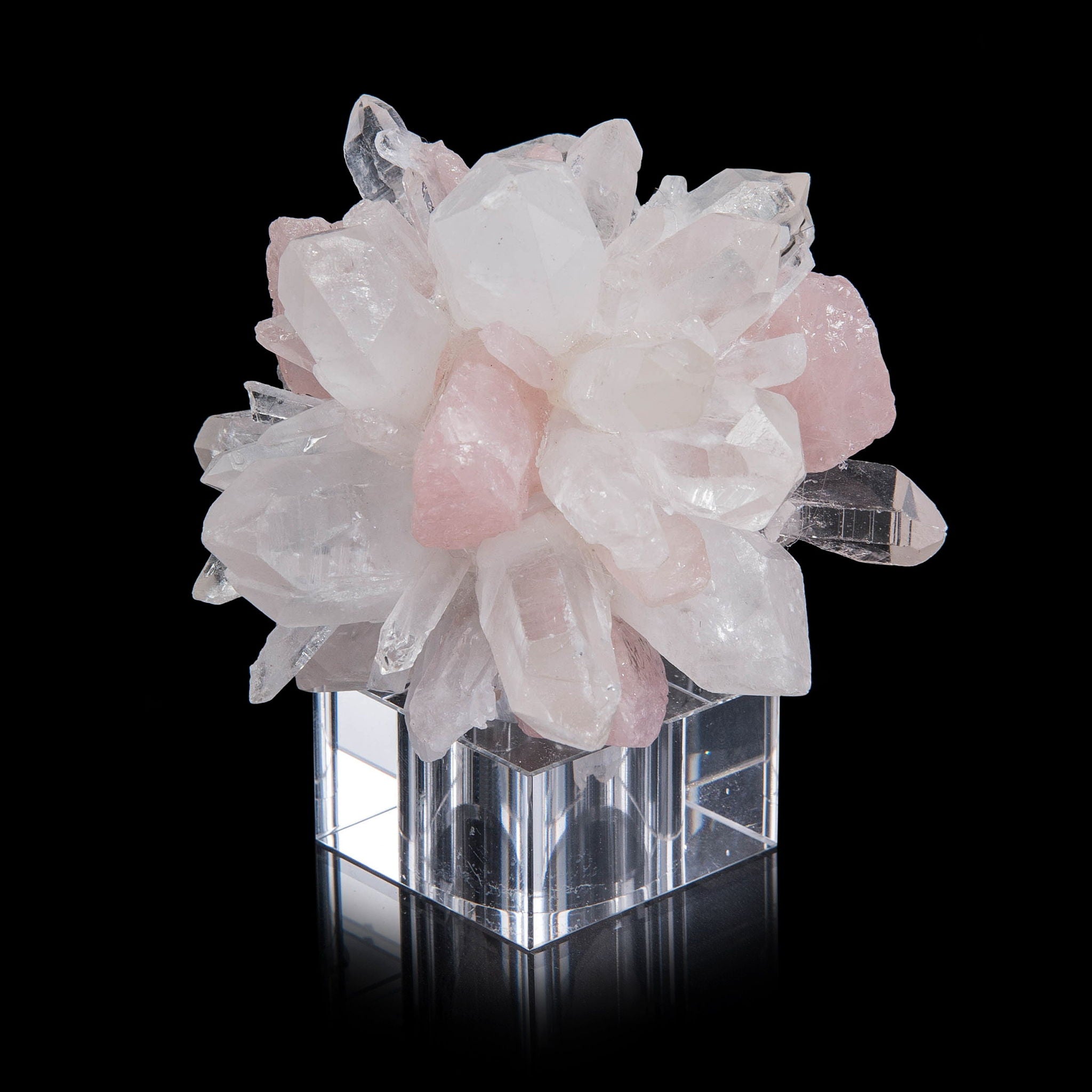 Rock Quartz Points With Rose Quartz Ball