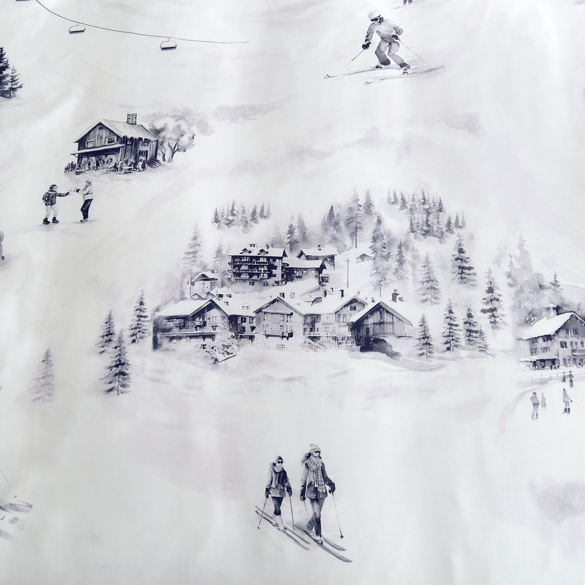 Ski Life - Queen Eucalyptus Duvet Cover Set (Set of 3) - Gray