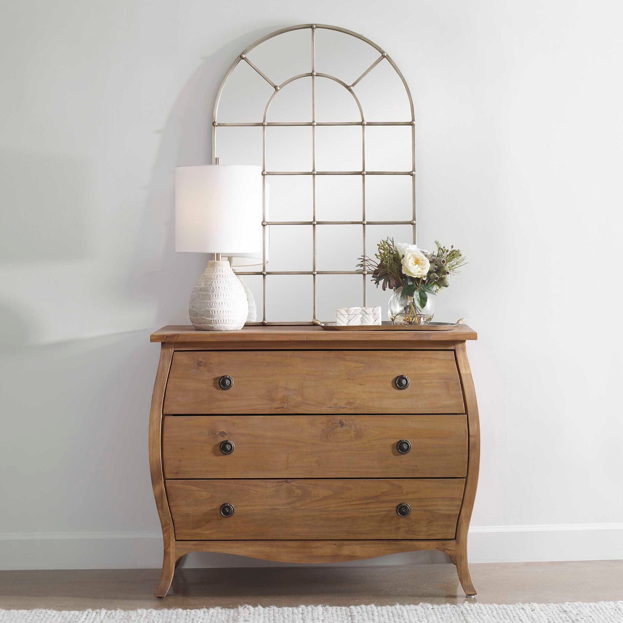 Barwell Arch - Window Mirror - Pearl Silver