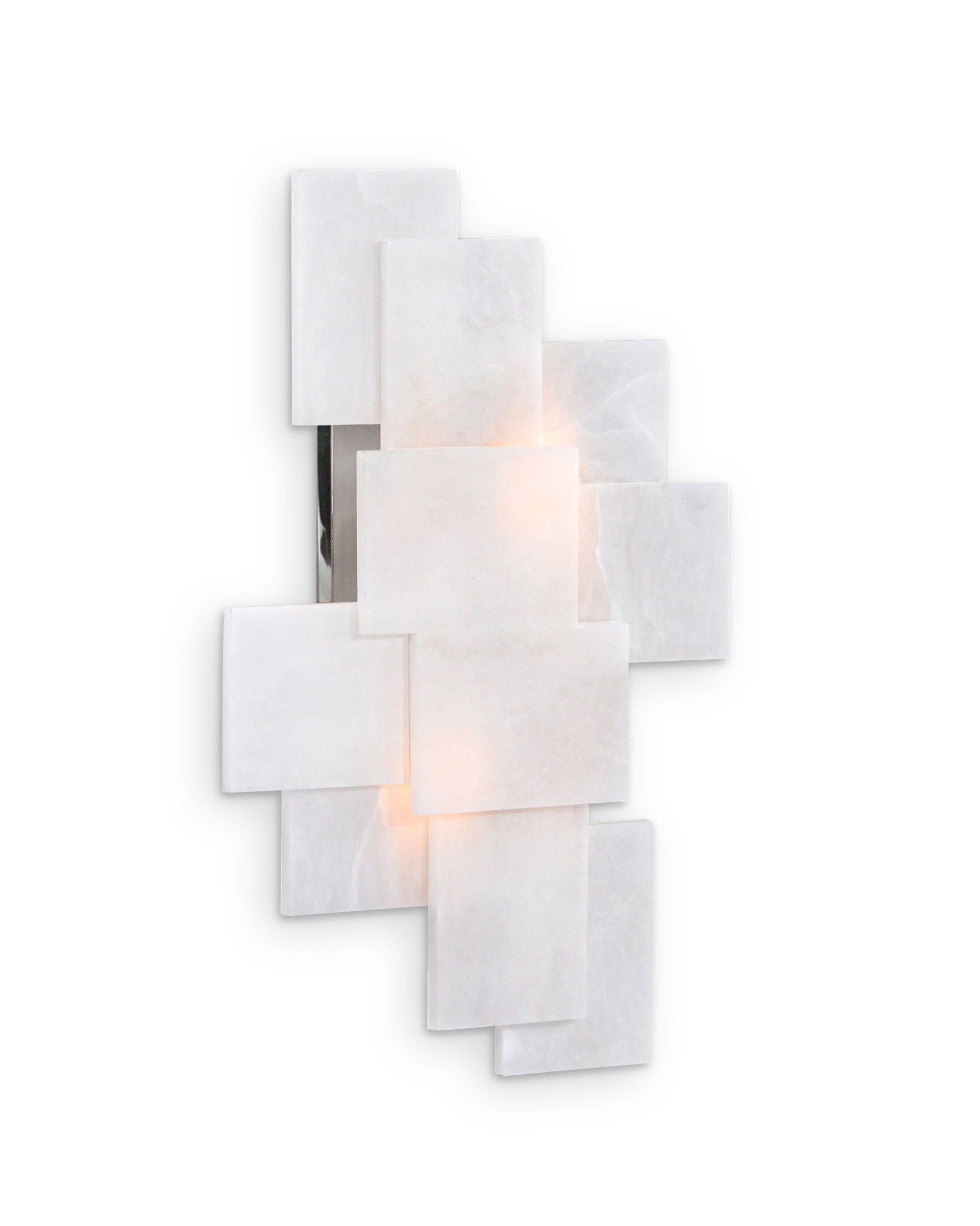 Stone, Alabaster Wall Sconce With A Nod To Mondrian