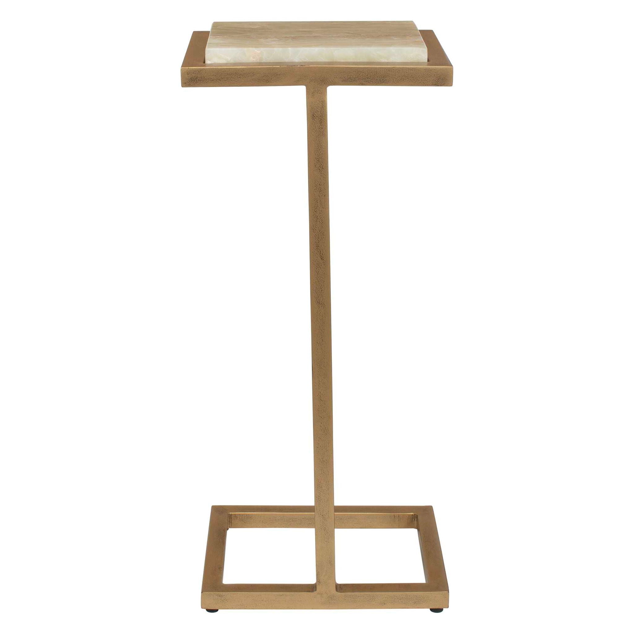Gamora - Marble Drink Table - Gold / Green
