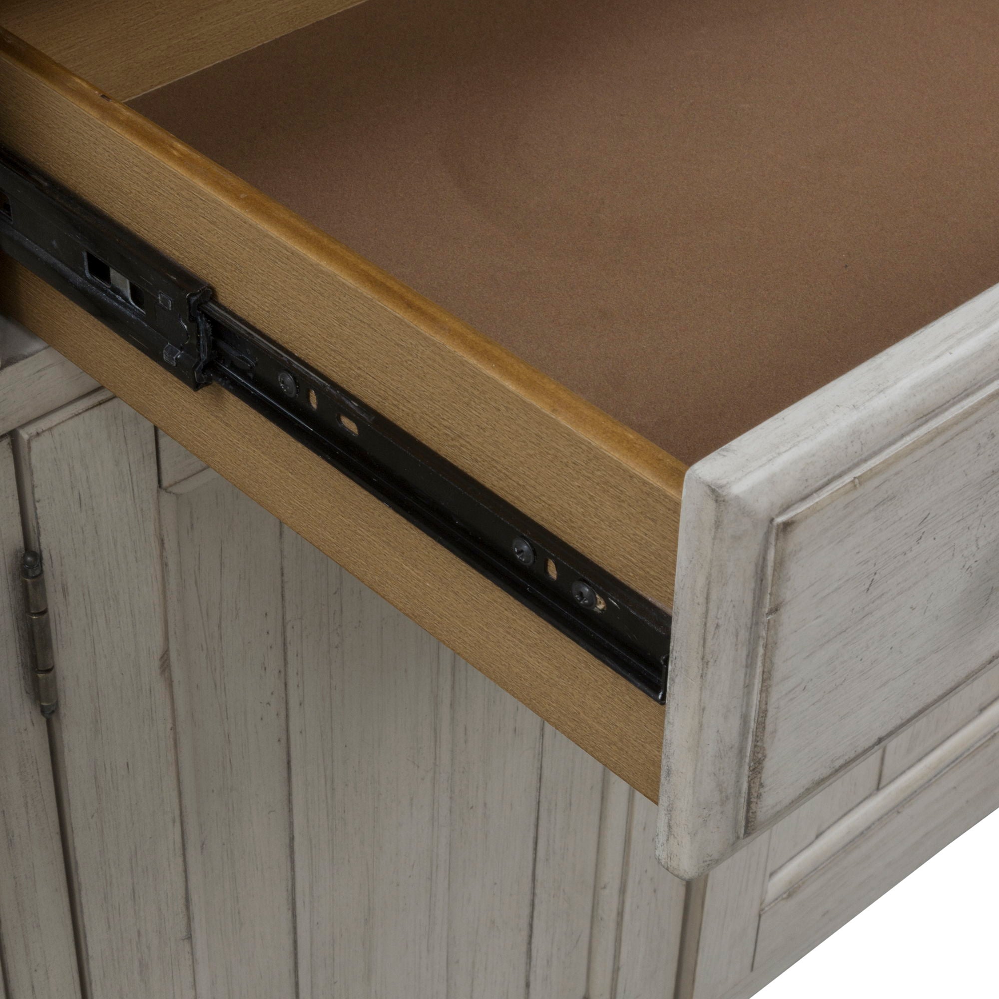 Farmhouse Reimagined - Server - Antique White / Chestnut Tops