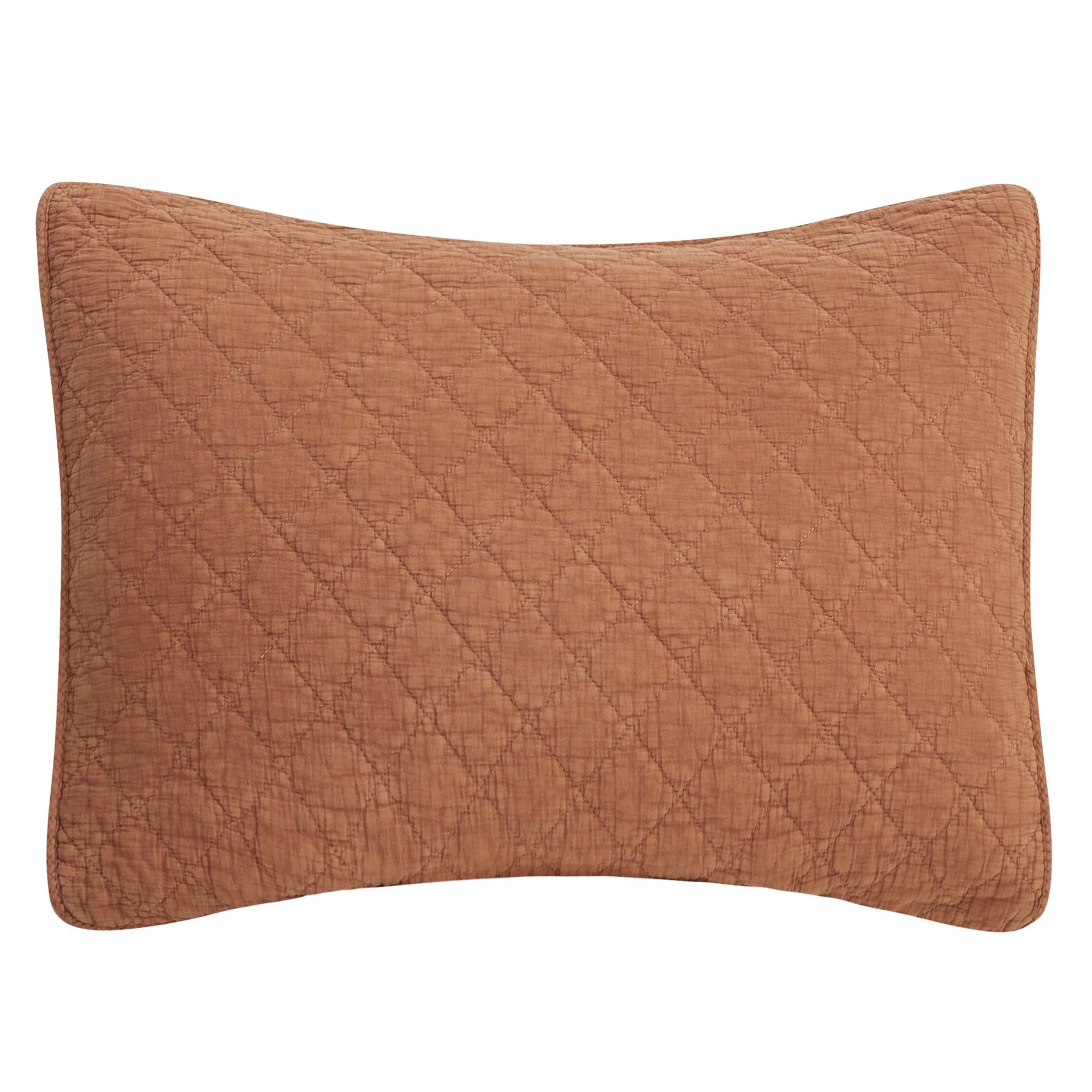 Cotton Gauze - 21" x 34" Stonewashed Pillow Sham - Copper