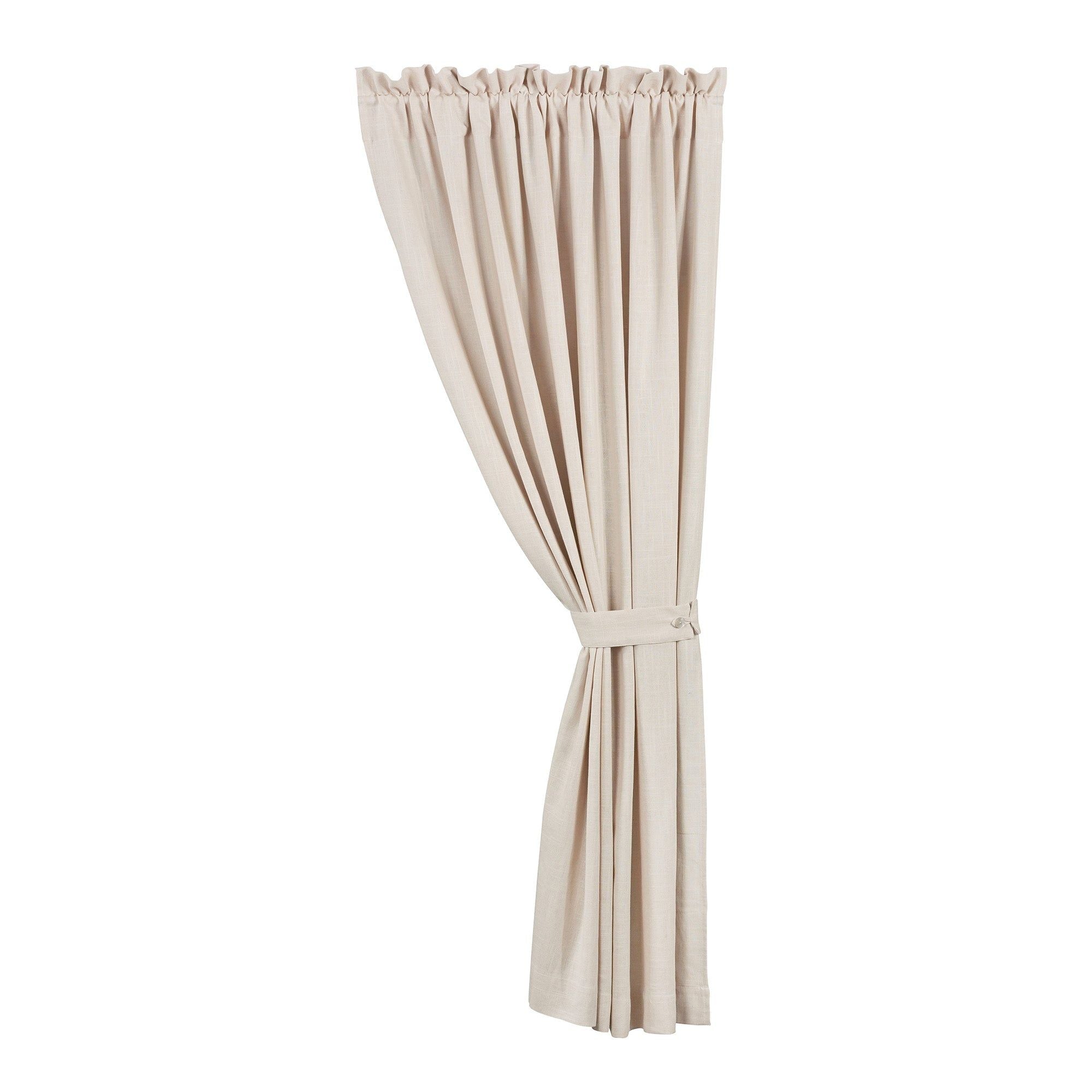 Luna - Extra Long Lined Curtain Panel - Light Tan