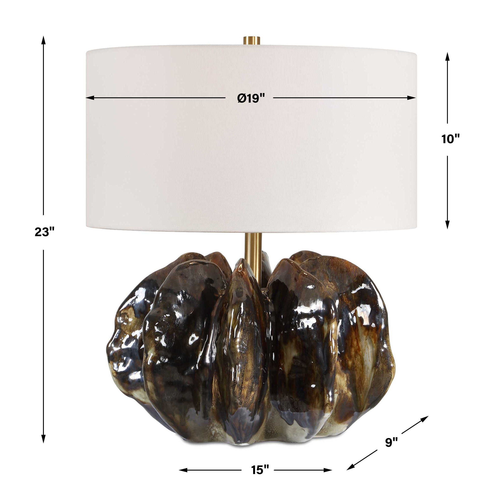 Jaudon - Glass Table Lamp - Brown