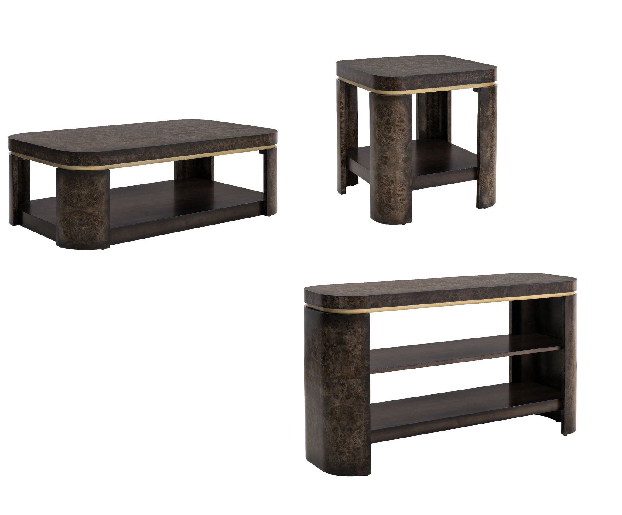 Langford - Coffee Table - Ebony Mappa Burl