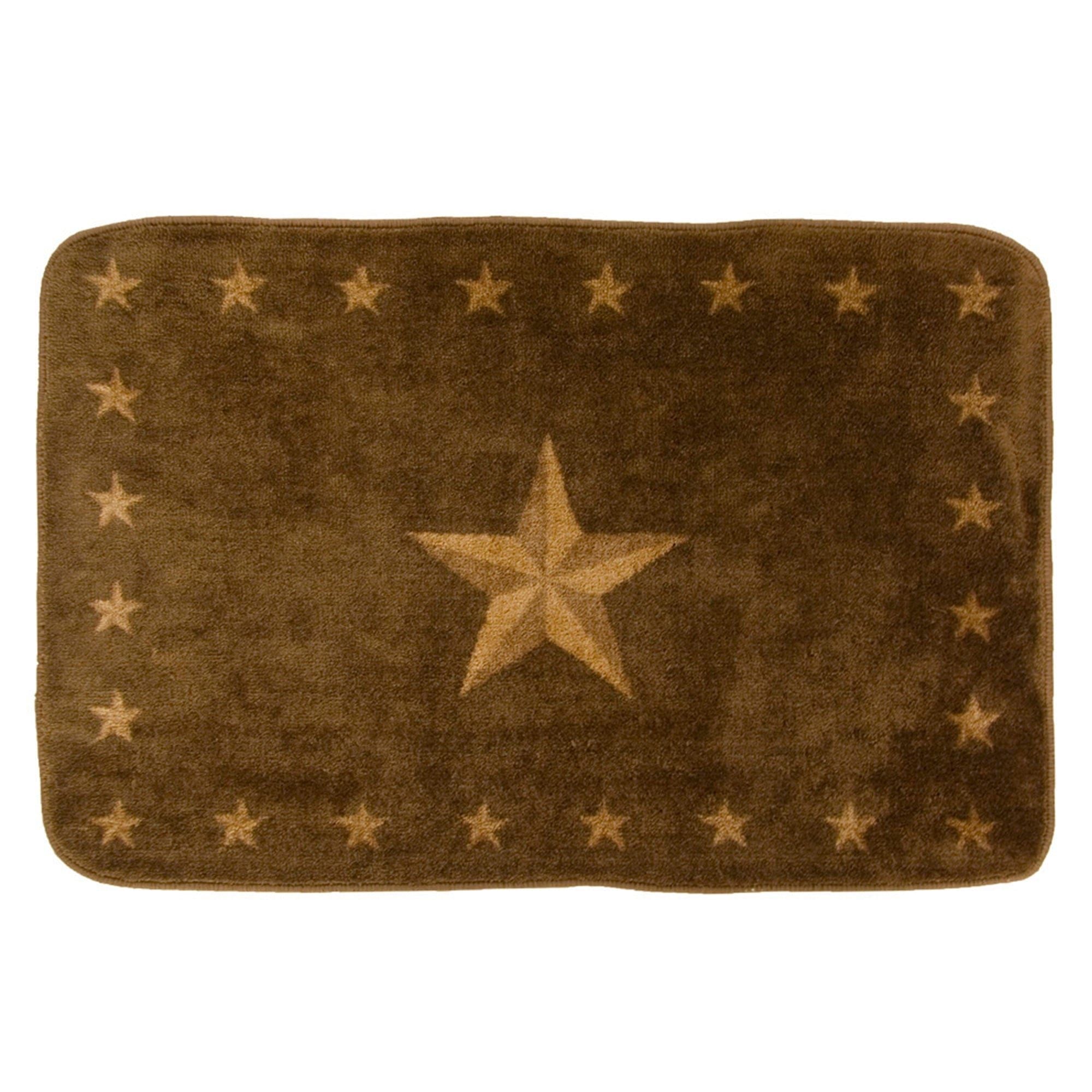Rustic Star - Luxury Star Dark Chocolate Rug 2 Per Carton - Brown / Tan